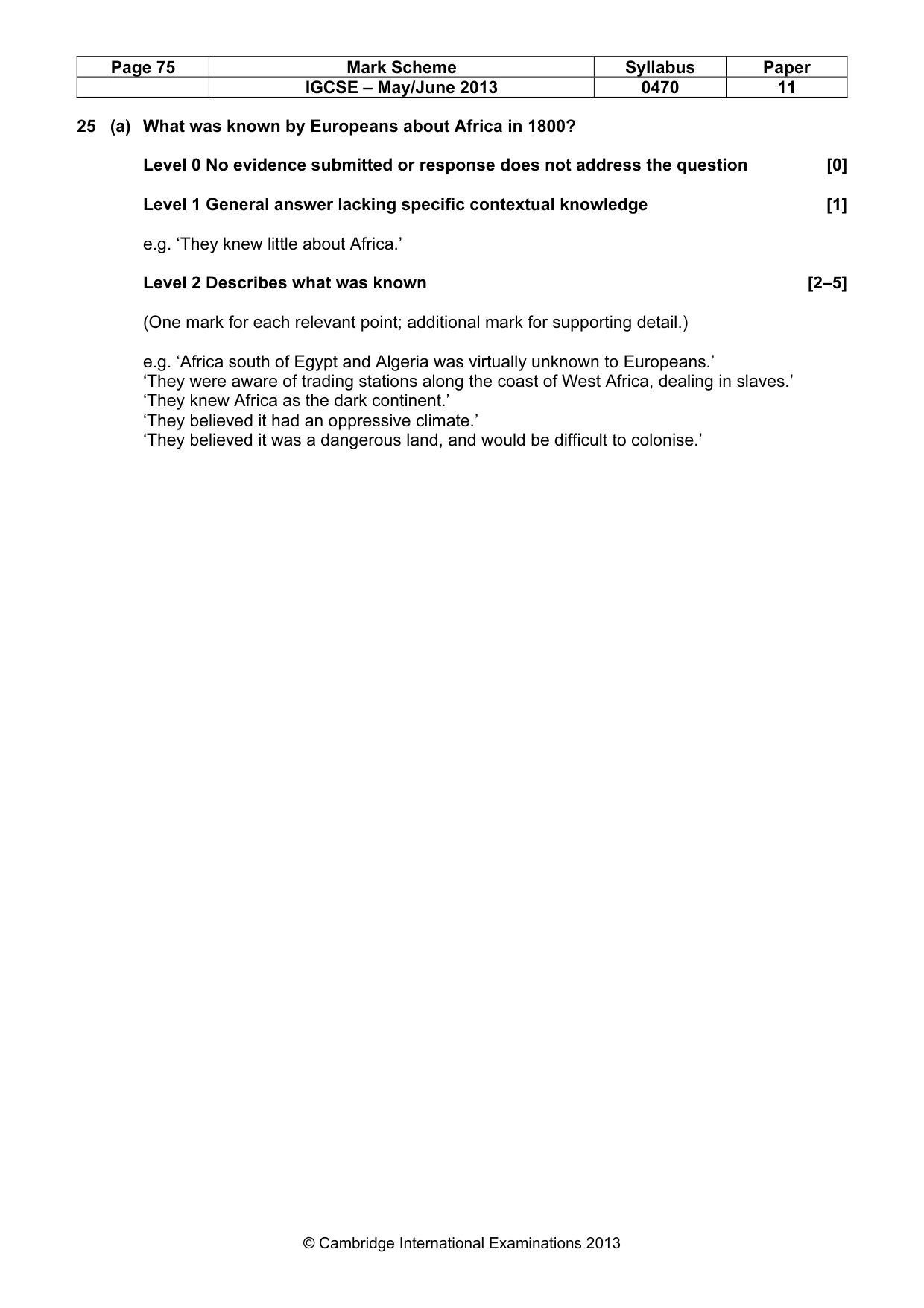 Mark scheme, page 75 of 77