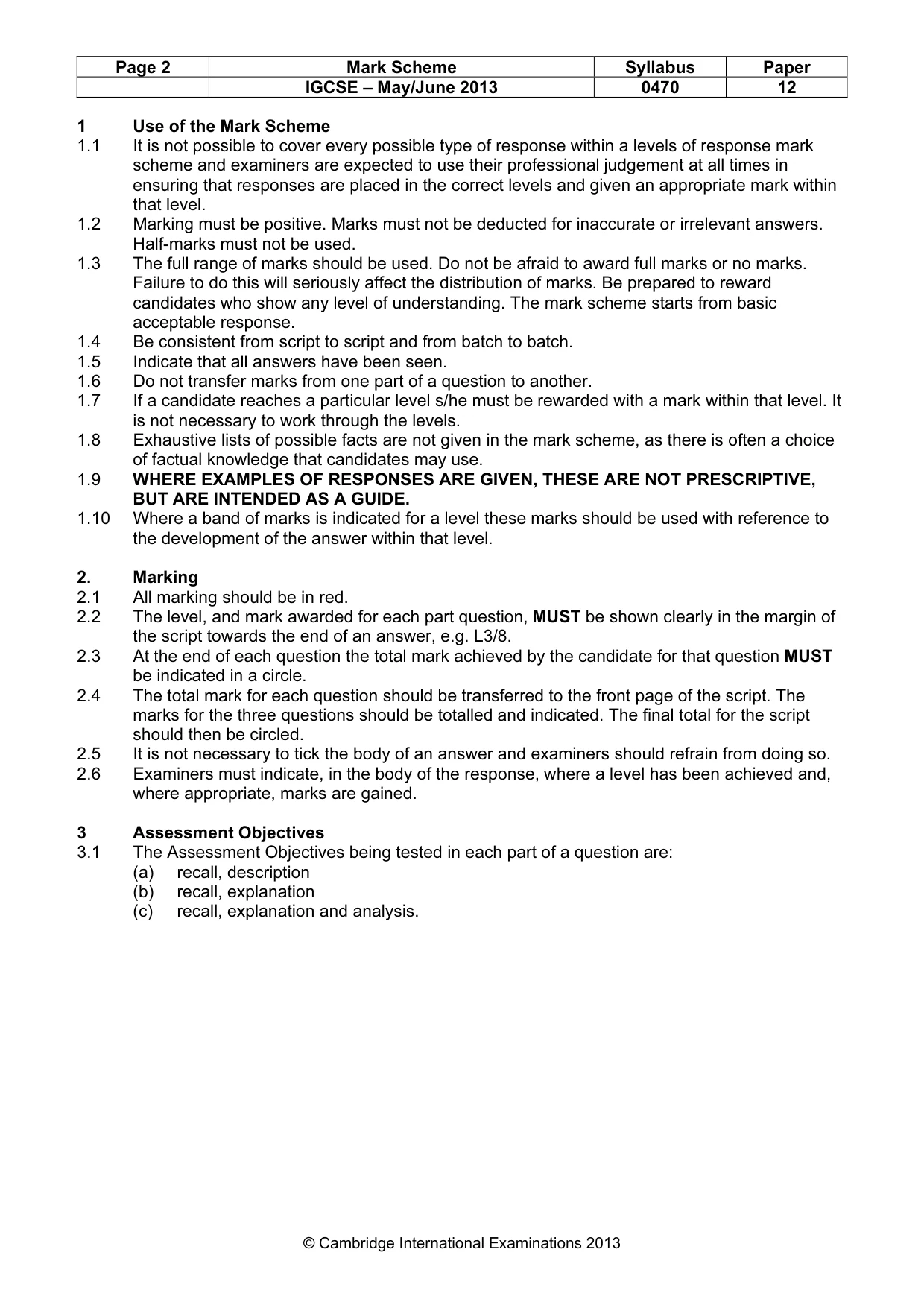 Mark scheme, page 2 of 77
