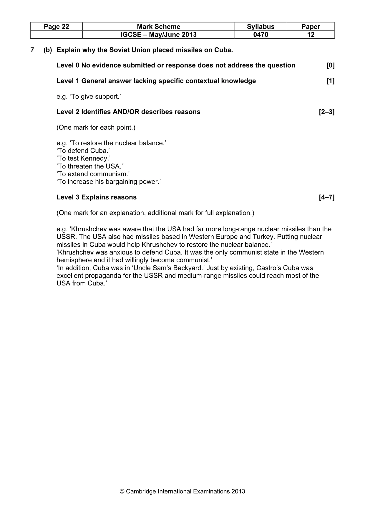 Mark scheme, page 22 of 77