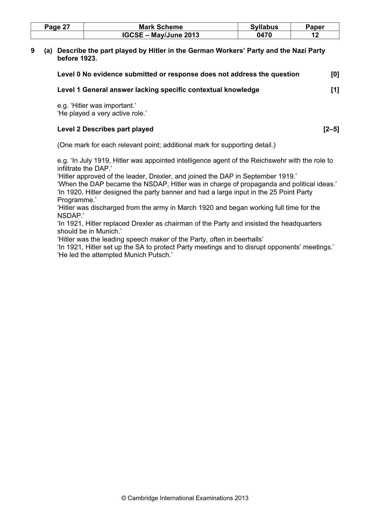 Mark scheme, page 27 of 77