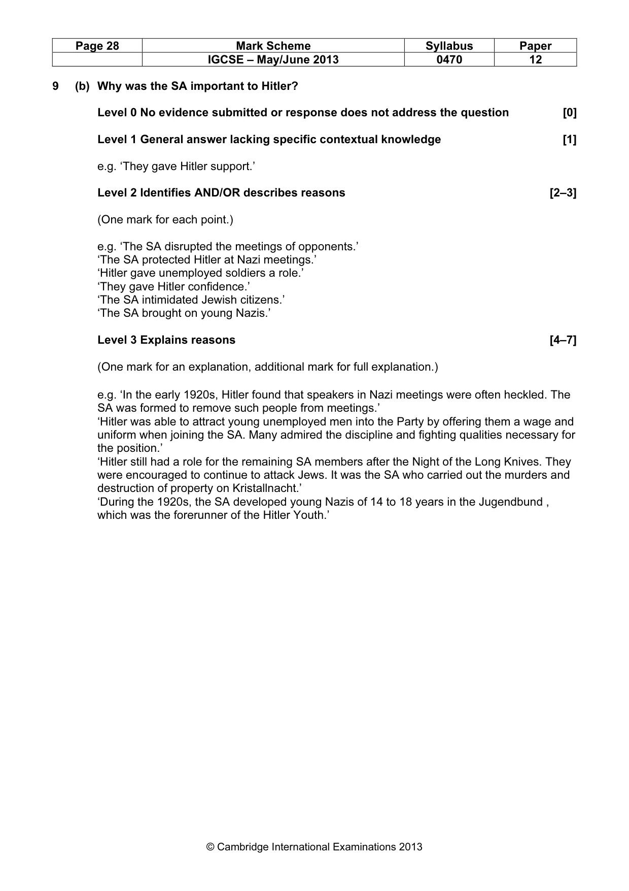 Mark scheme, page 28 of 77