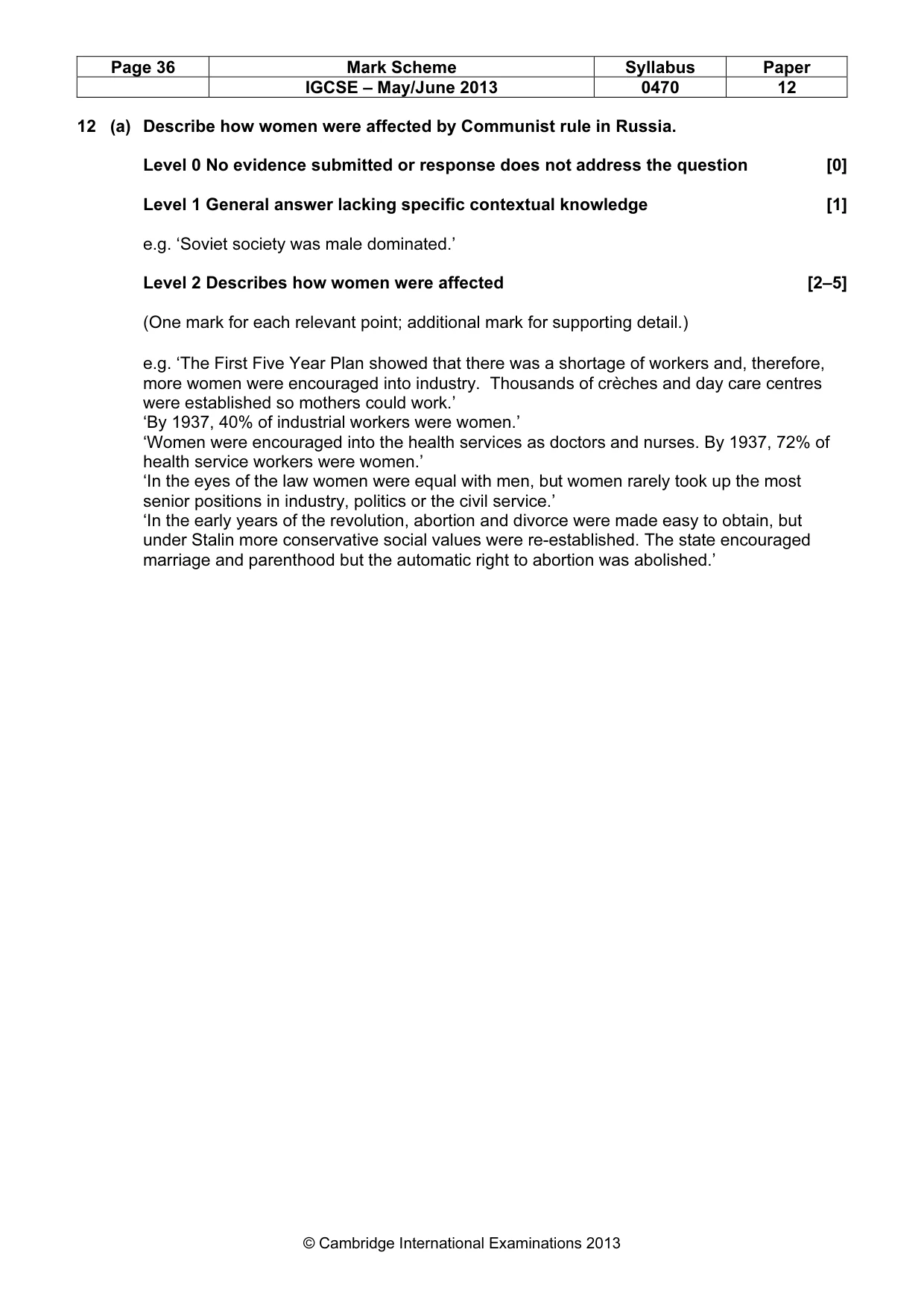 Mark scheme, page 36 of 77