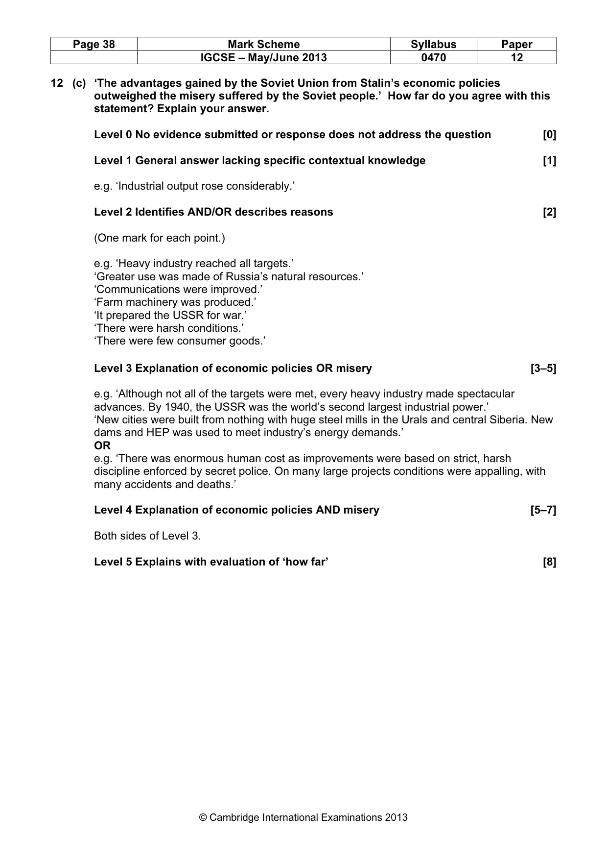 Mark scheme, page 38 of 77