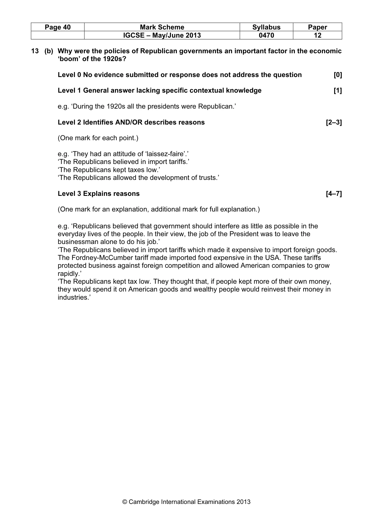 Mark scheme, page 40 of 77