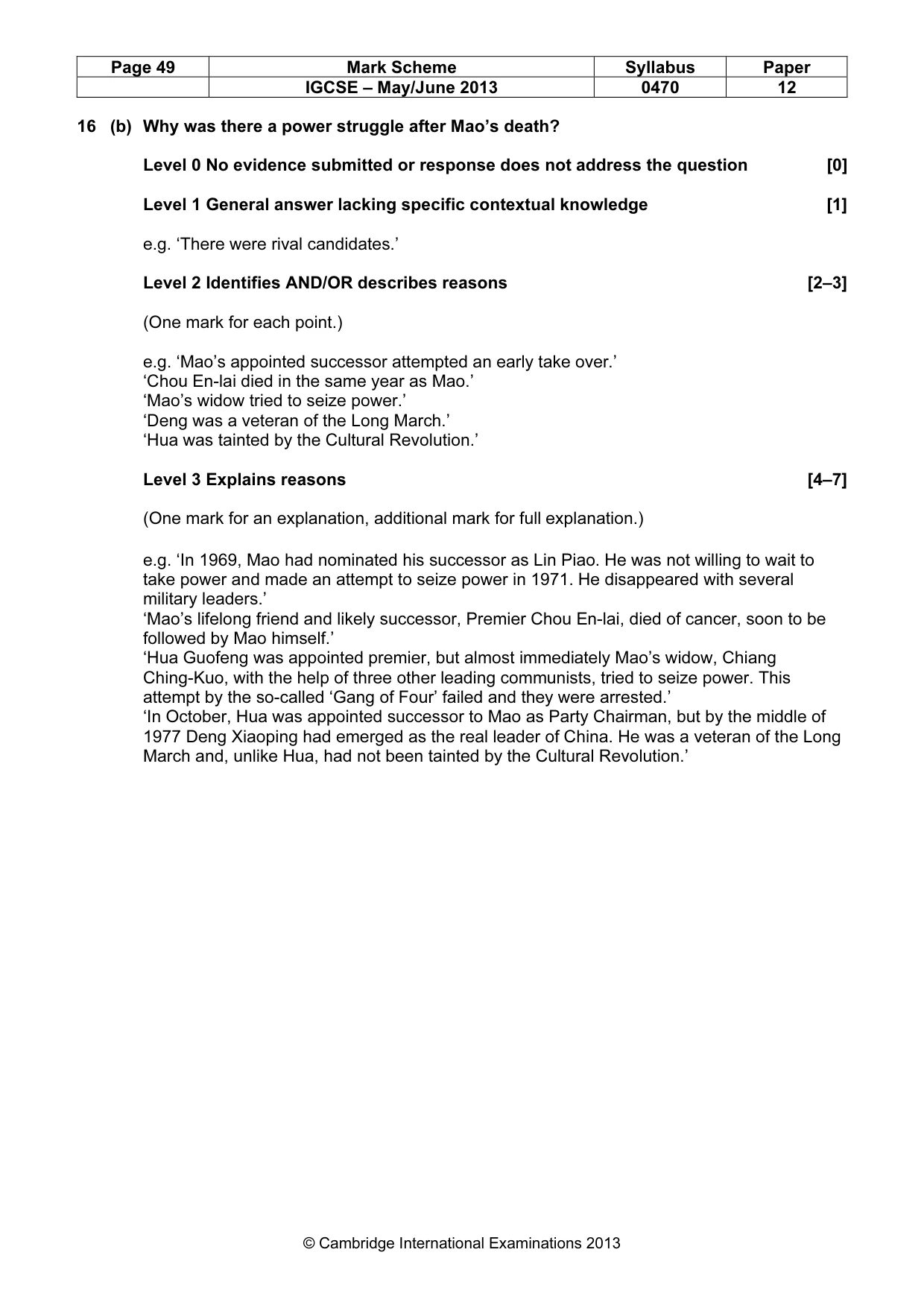 Mark scheme, page 49 of 77
