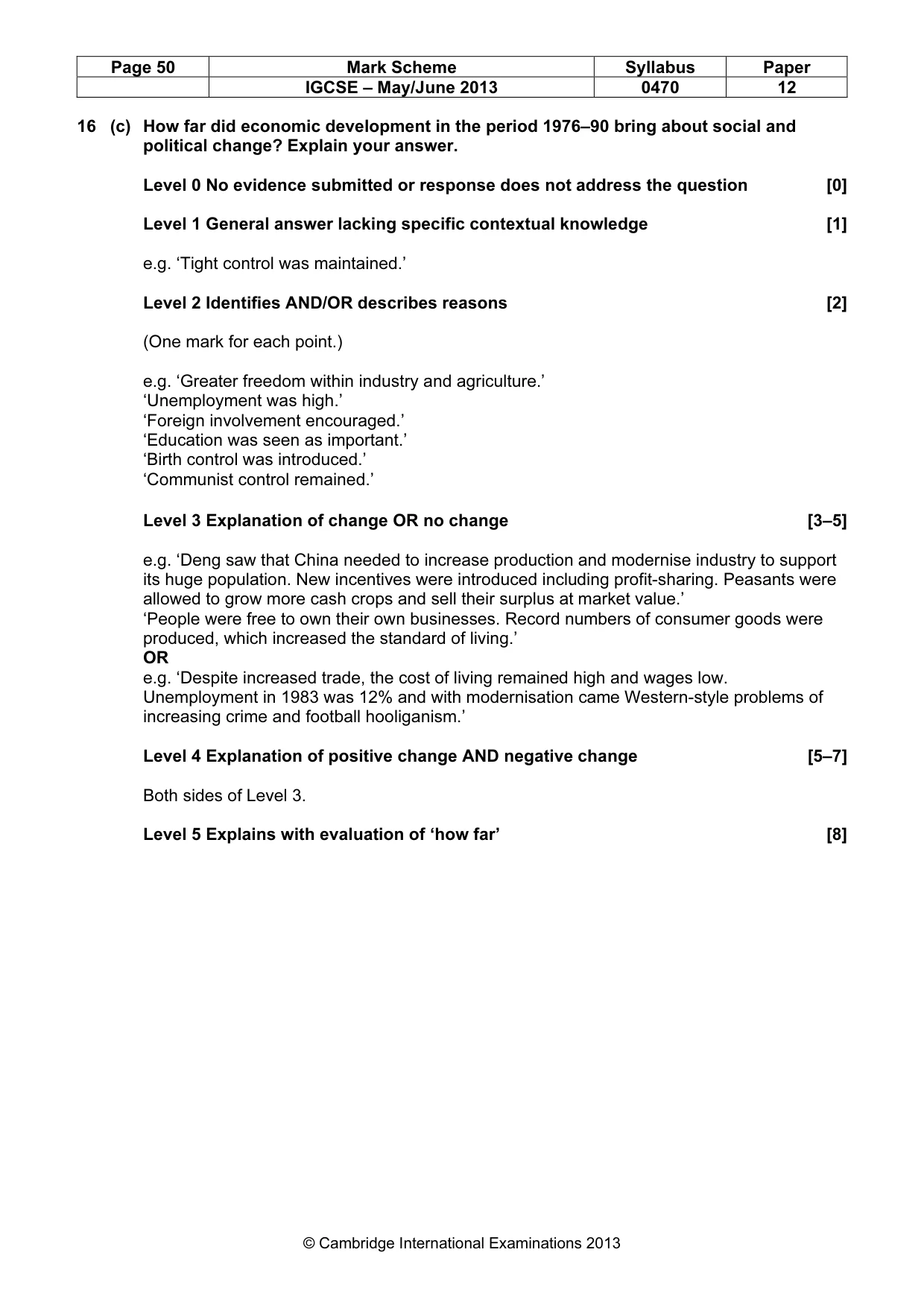 Mark scheme, page 50 of 77