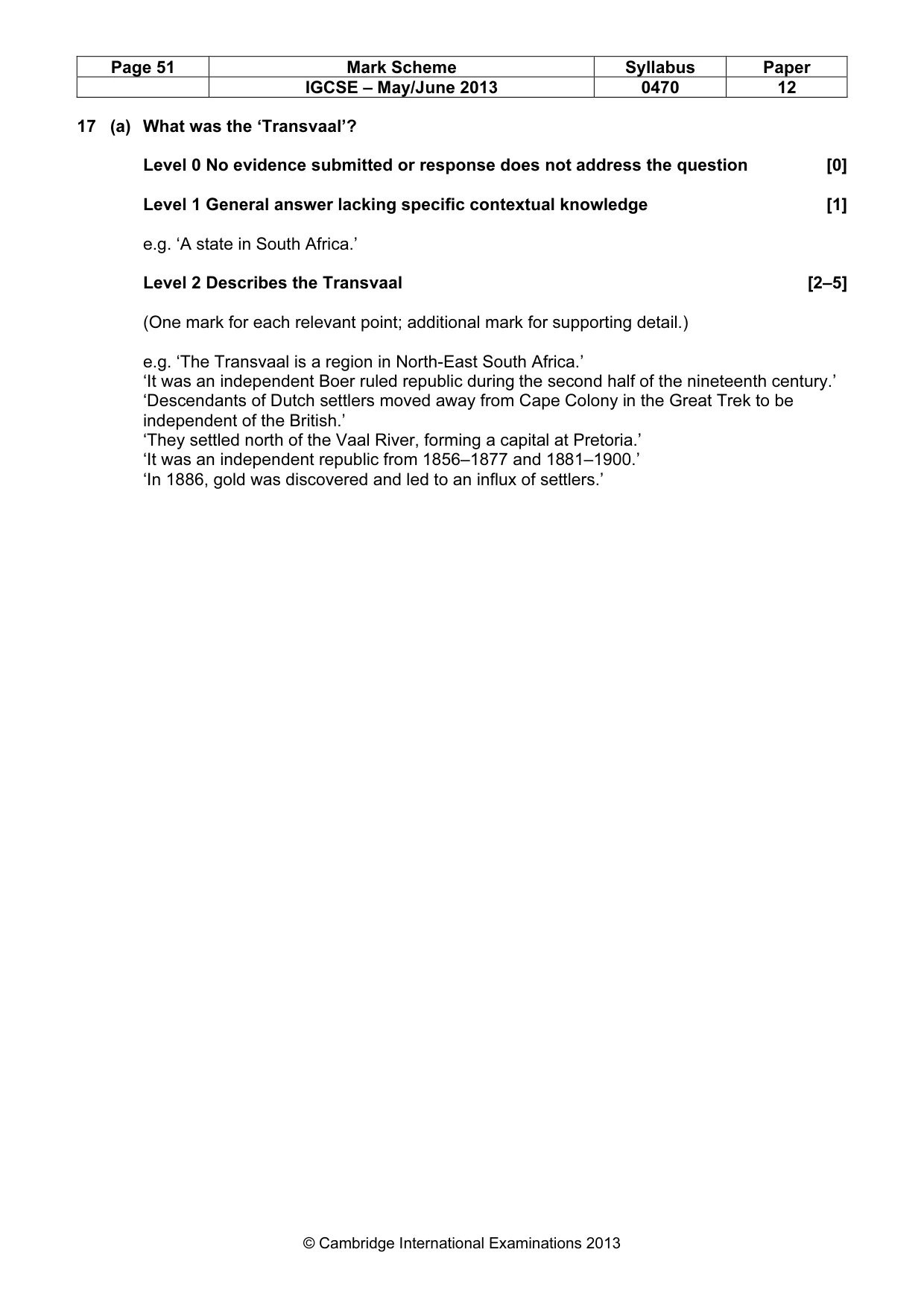 Mark scheme, page 51 of 77