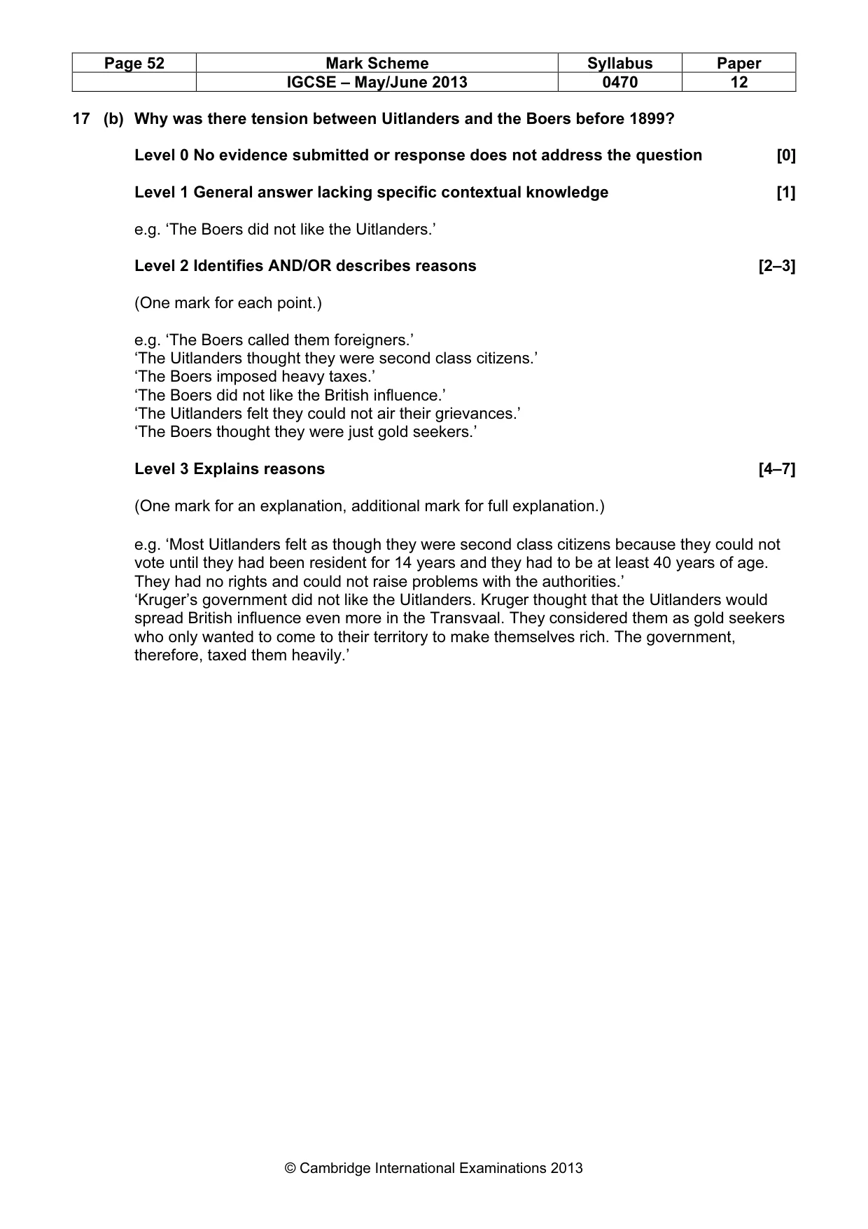 Mark scheme, page 52 of 77