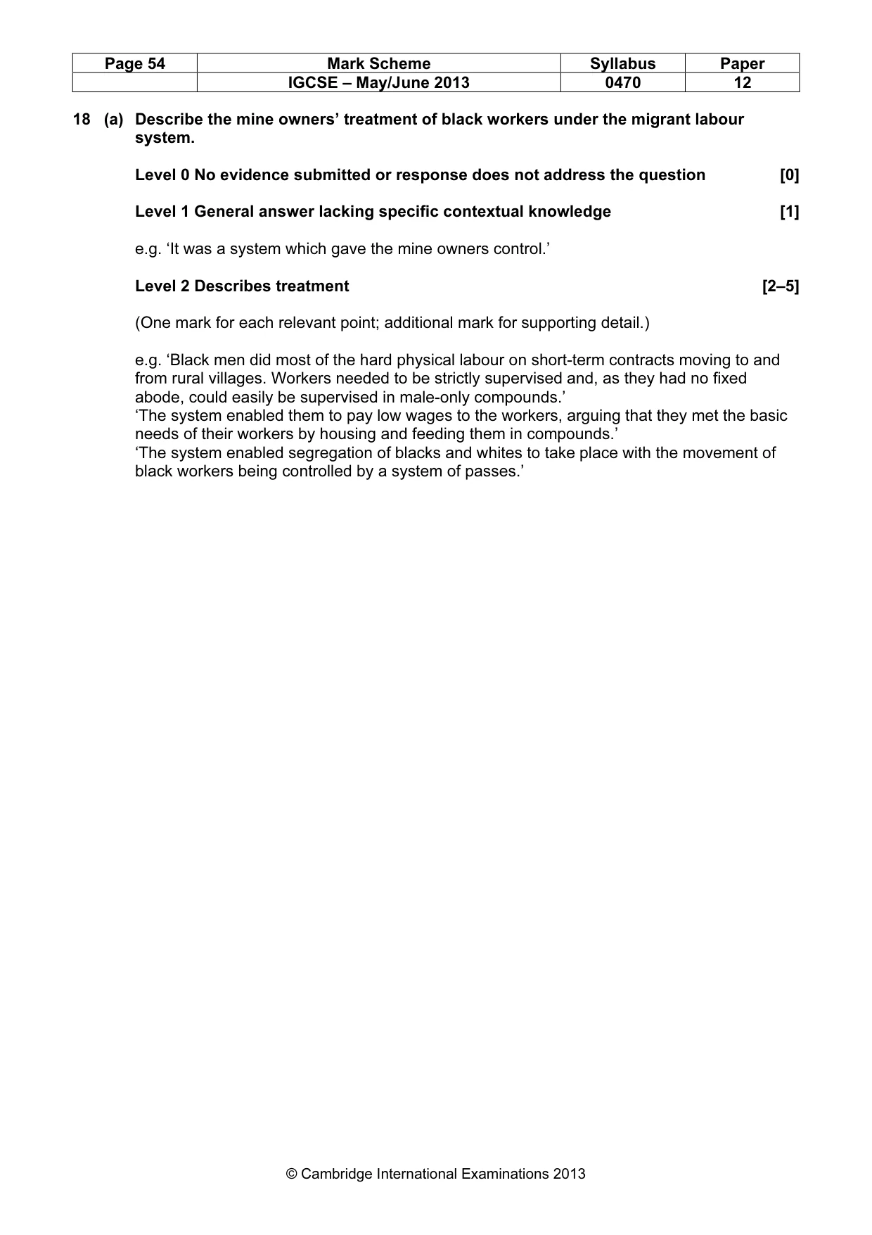 Mark scheme, page 54 of 77