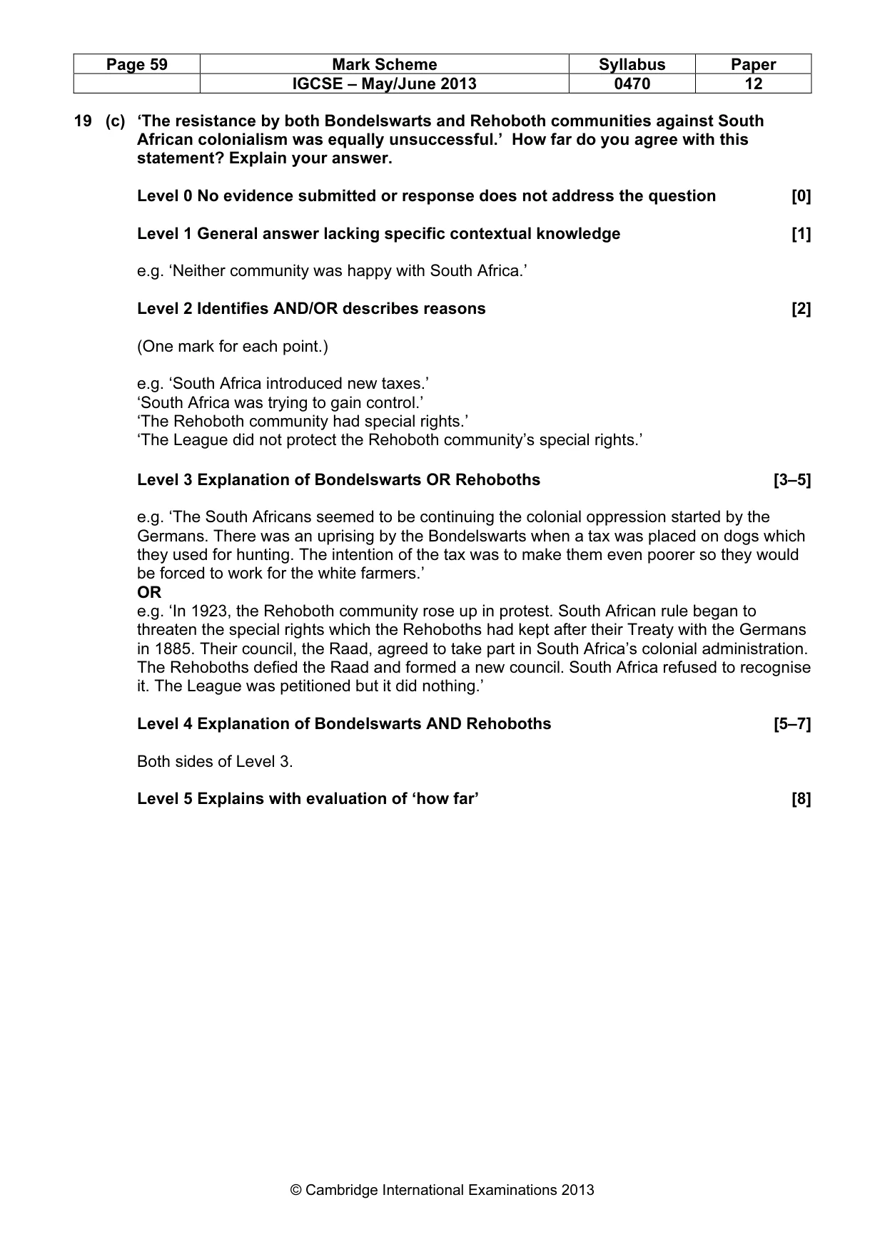 Mark scheme, page 59 of 77