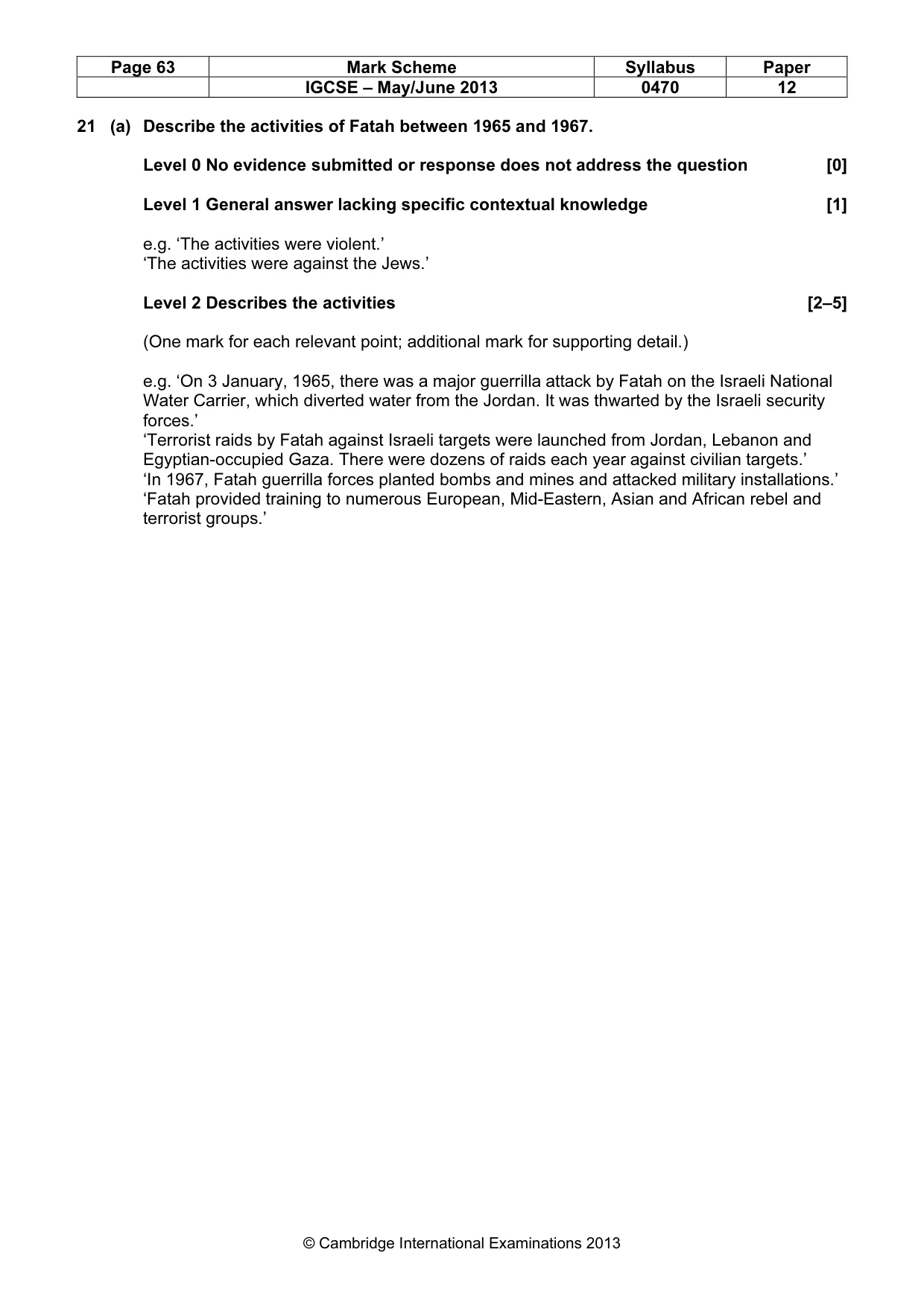 Mark scheme, page 63 of 77