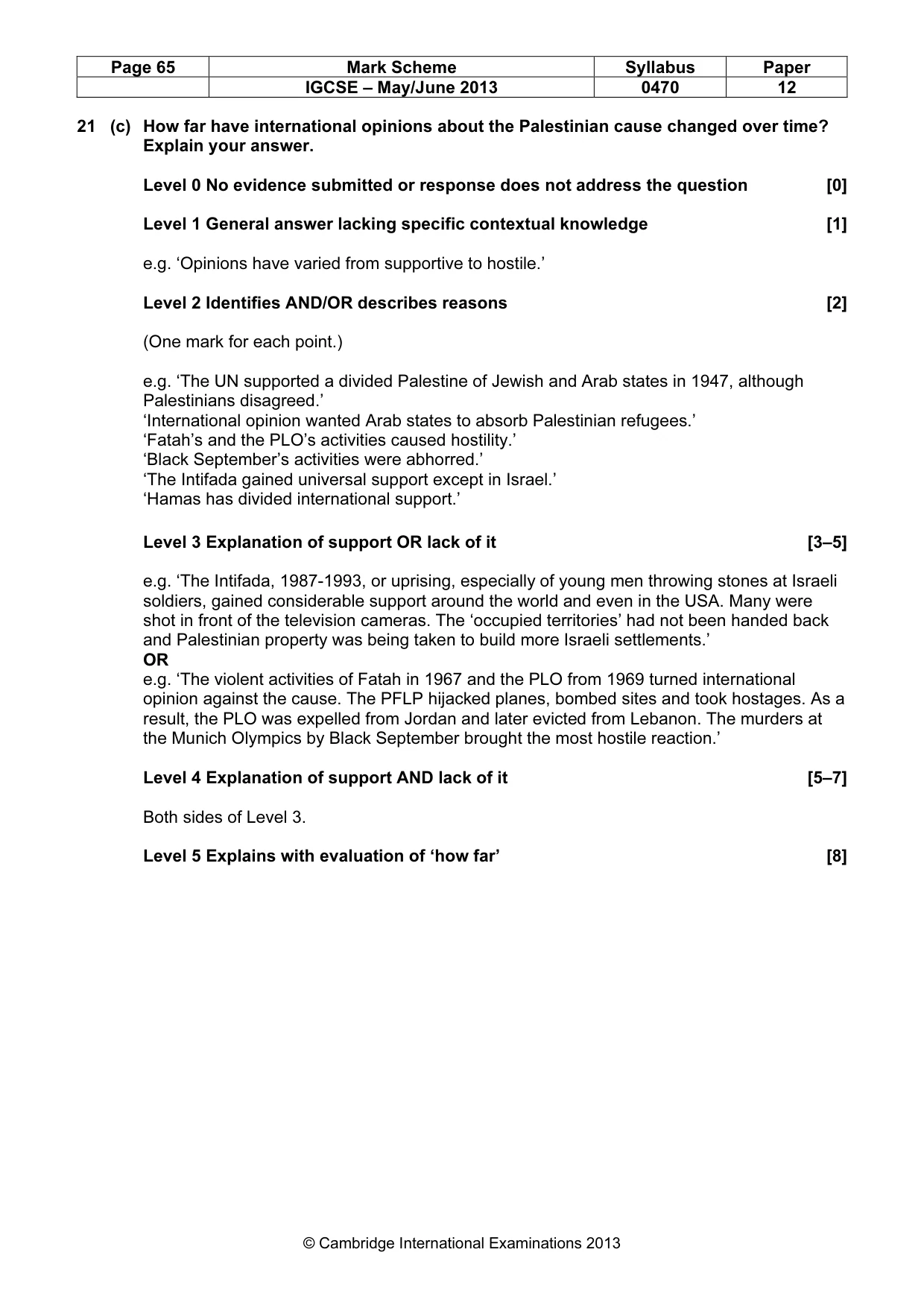 Mark scheme, page 65 of 77