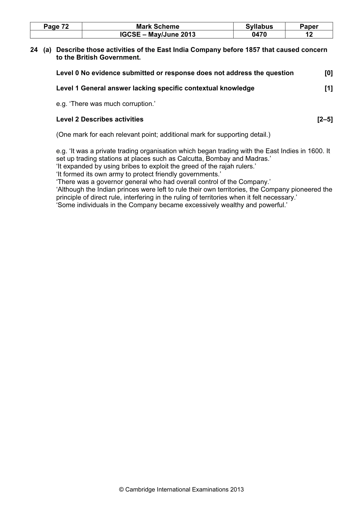 Mark scheme, page 72 of 77