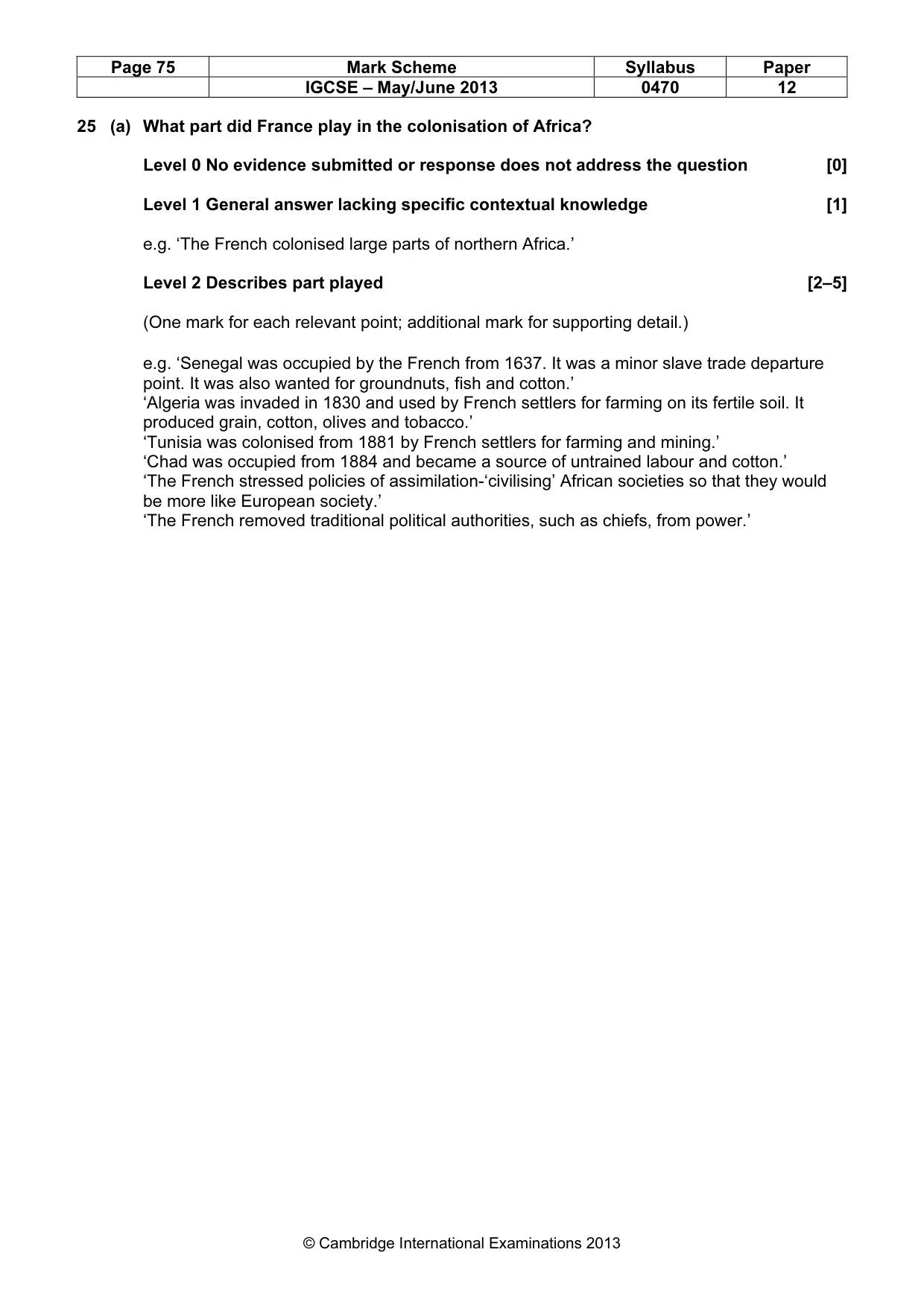 Mark scheme, page 75 of 77