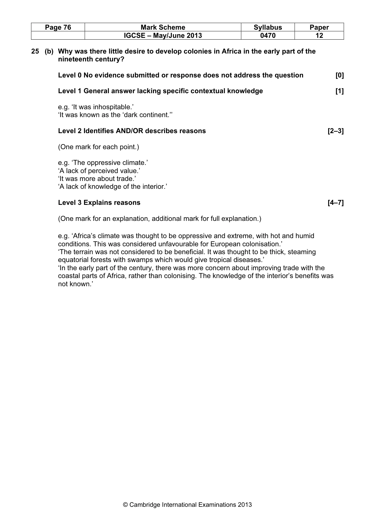 Mark scheme, page 76 of 77