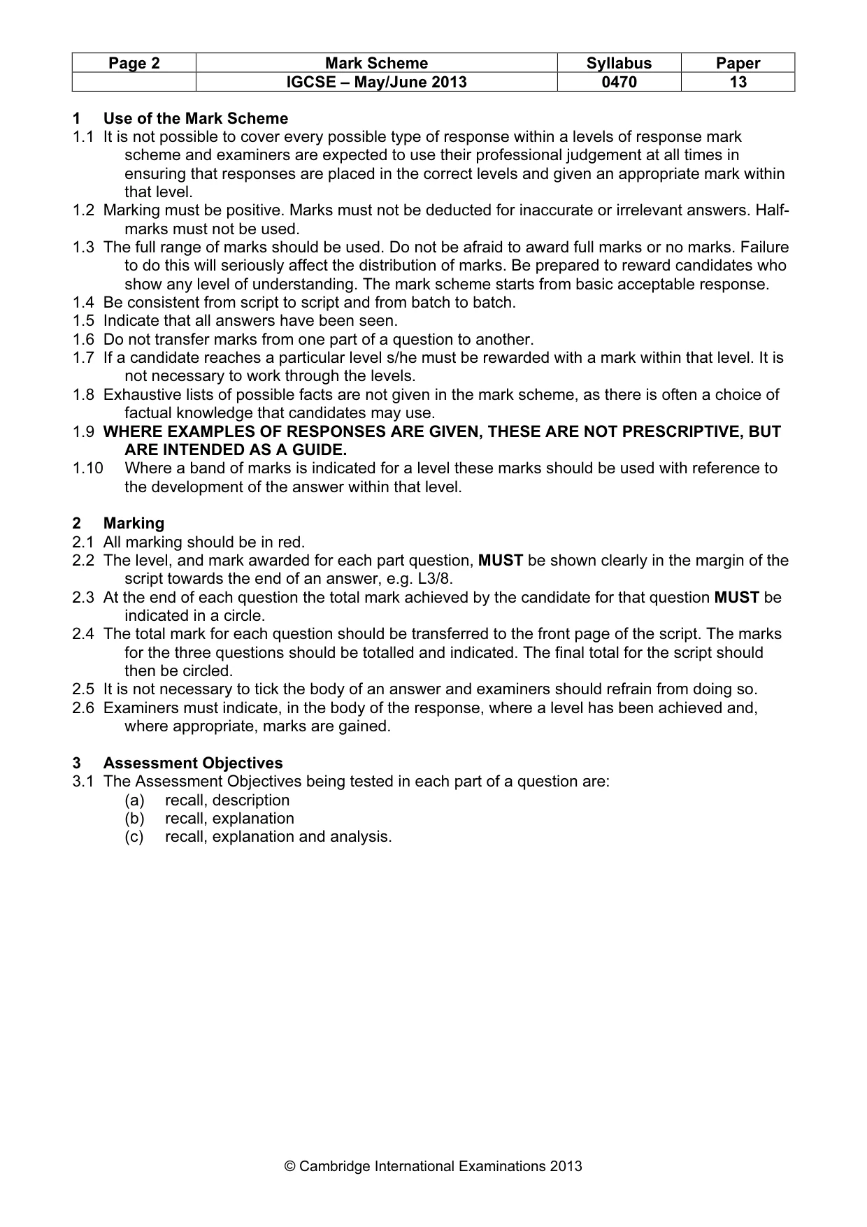 Mark scheme, page 2 of 77