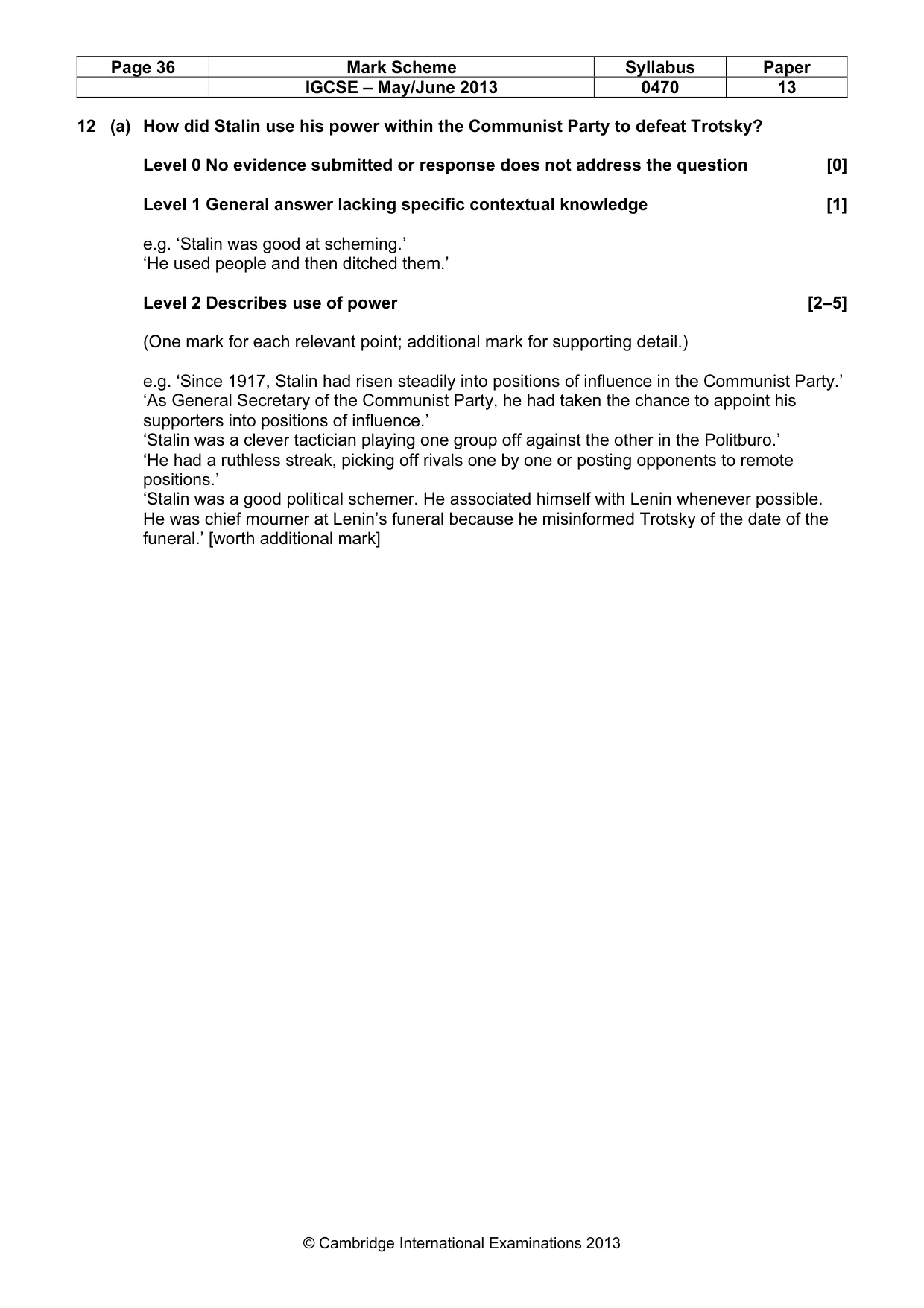 Mark scheme, page 36 of 77