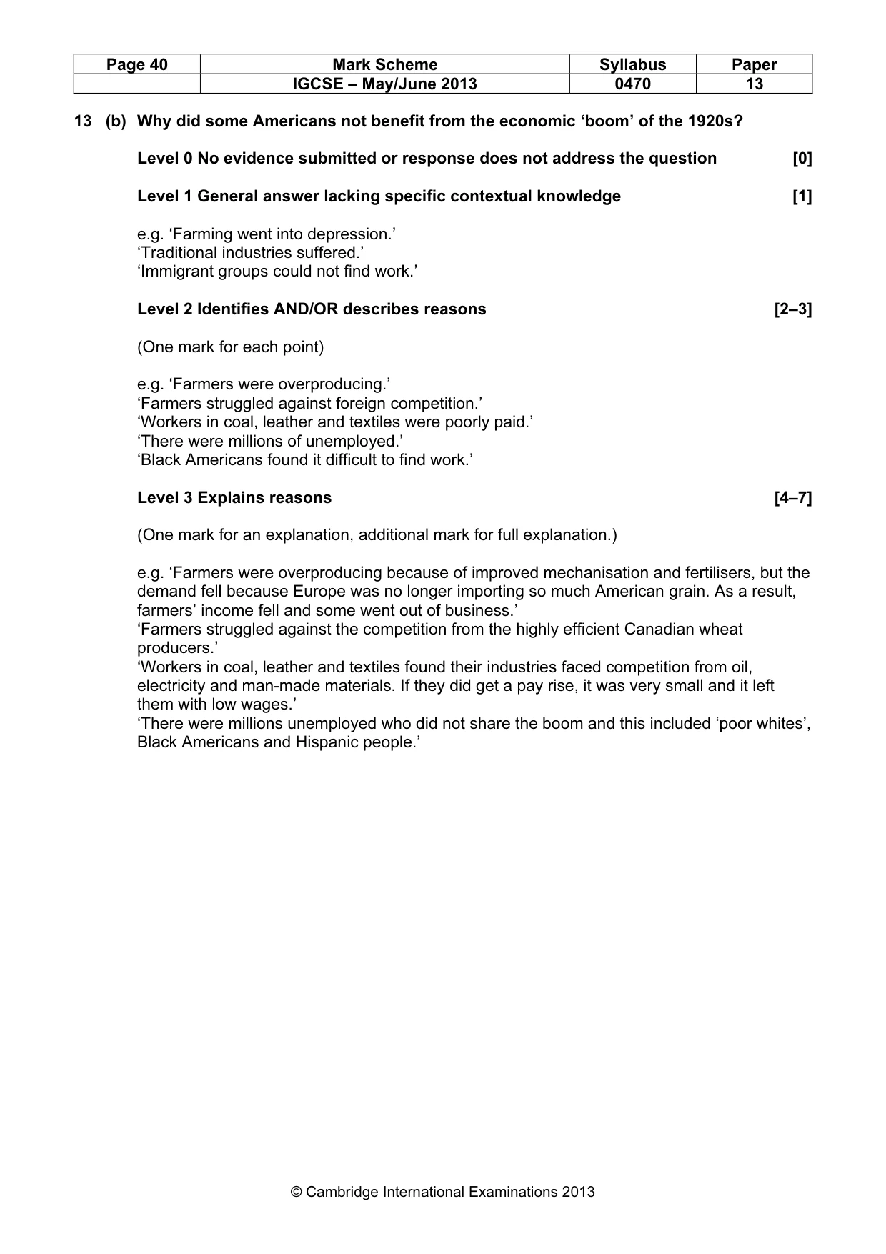 Mark scheme, page 40 of 77