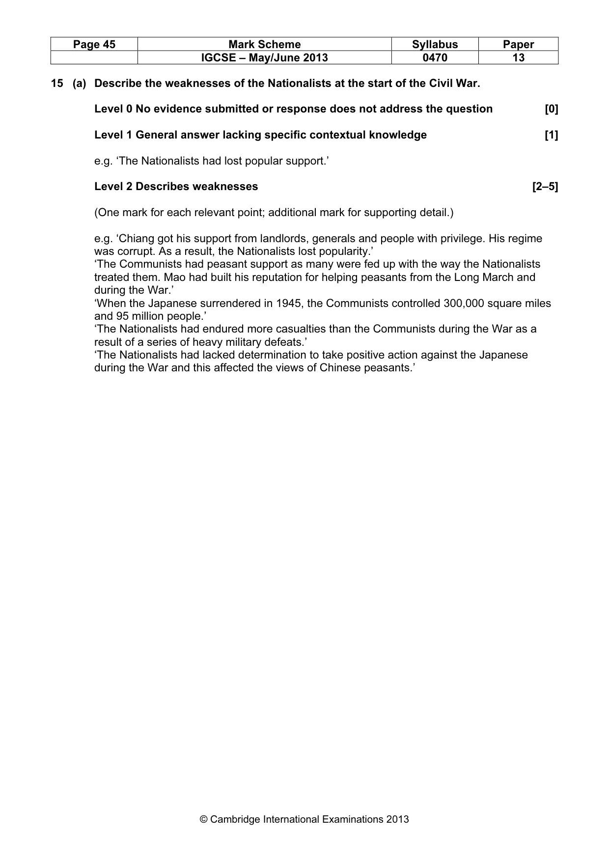 Mark scheme, page 45 of 77