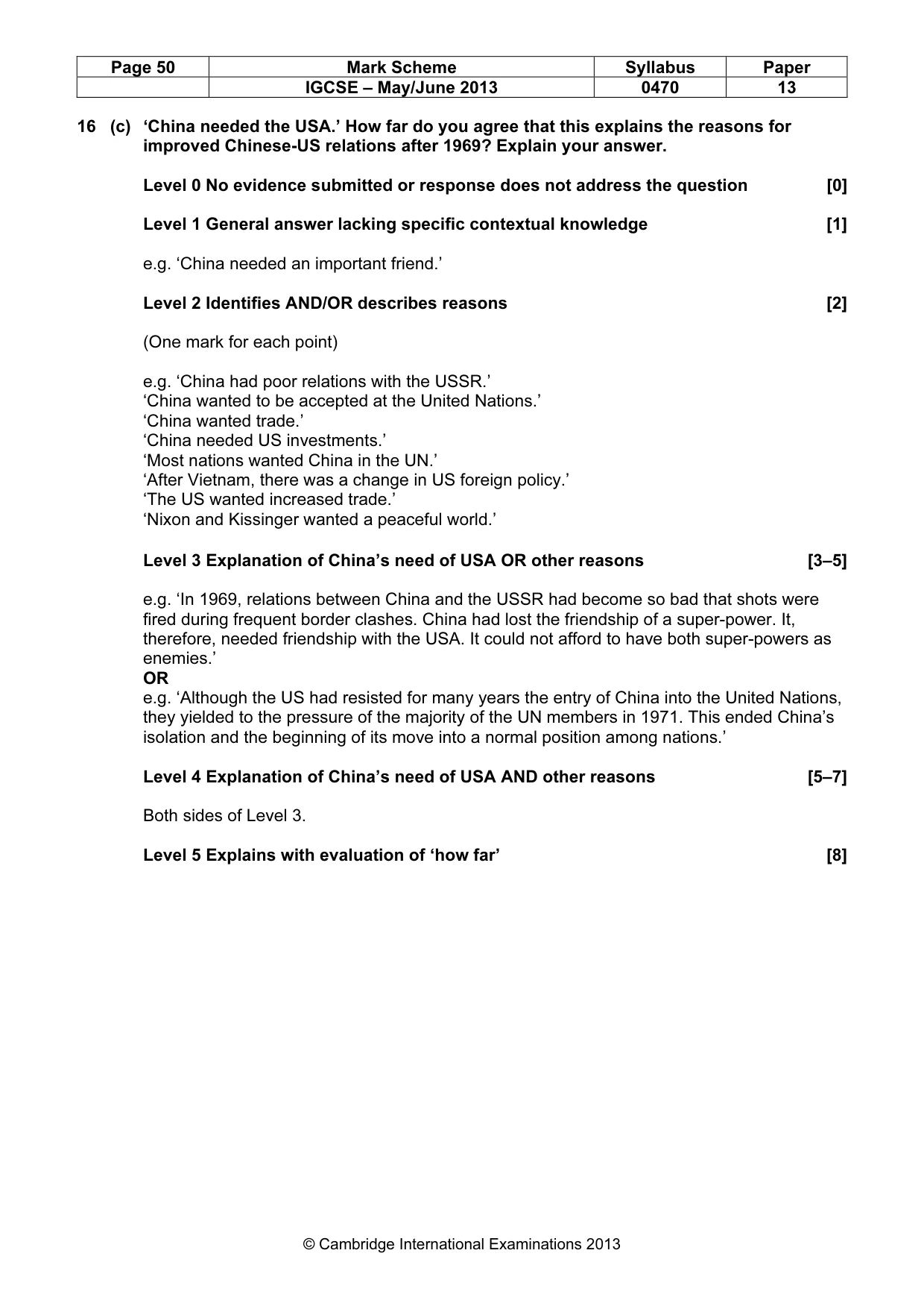 Mark scheme, page 50 of 77