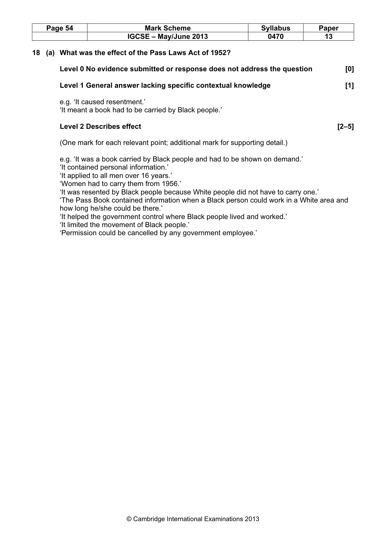 Mark scheme, page 54 of 77