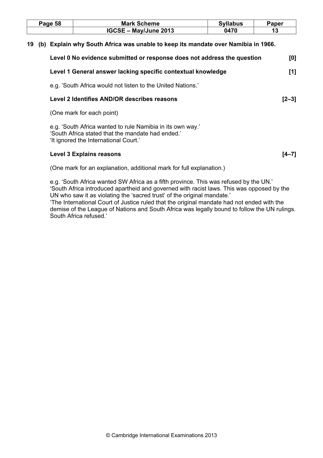 Mark scheme, page 58 of 77
