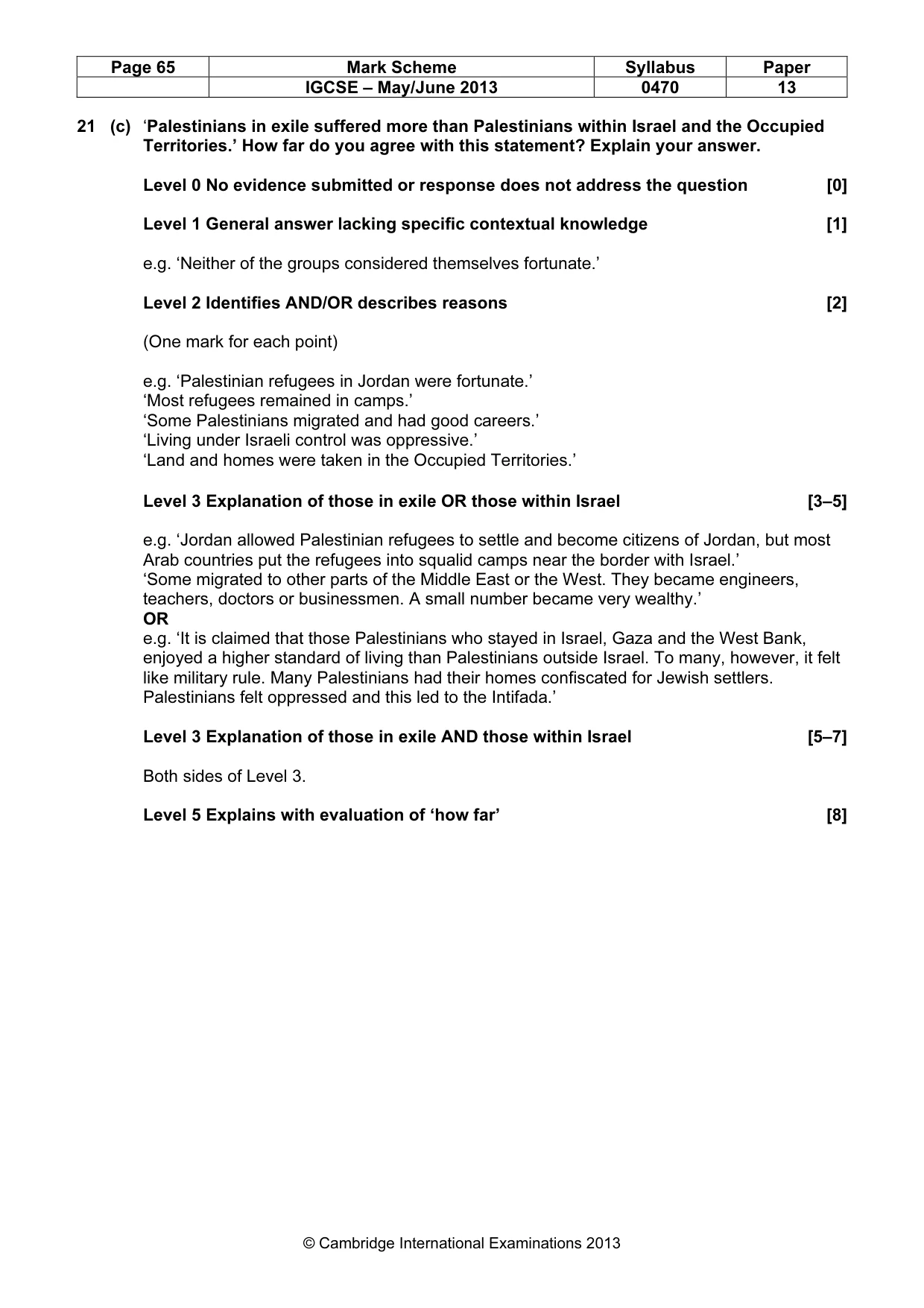 Mark scheme, page 65 of 77