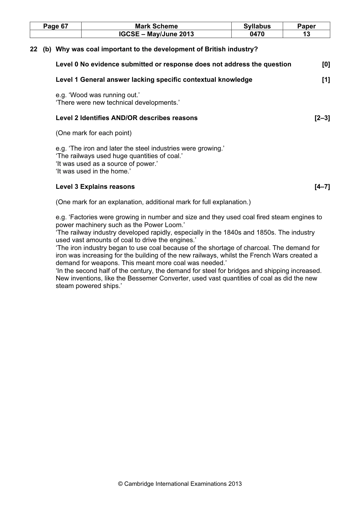 Mark scheme, page 67 of 77