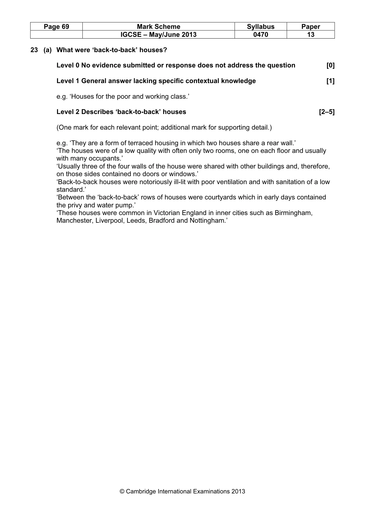 Mark scheme, page 69 of 77