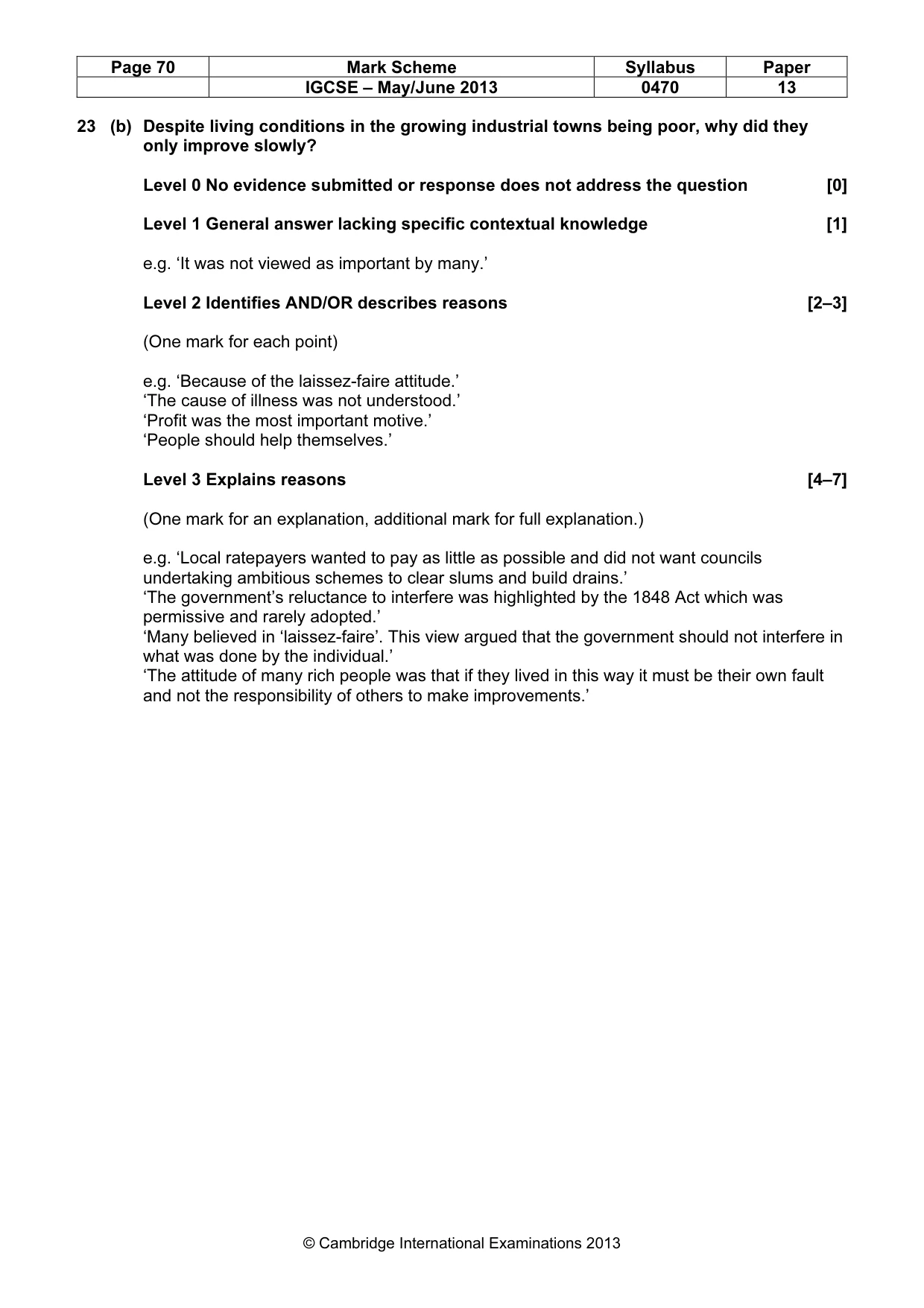 Mark scheme, page 70 of 77