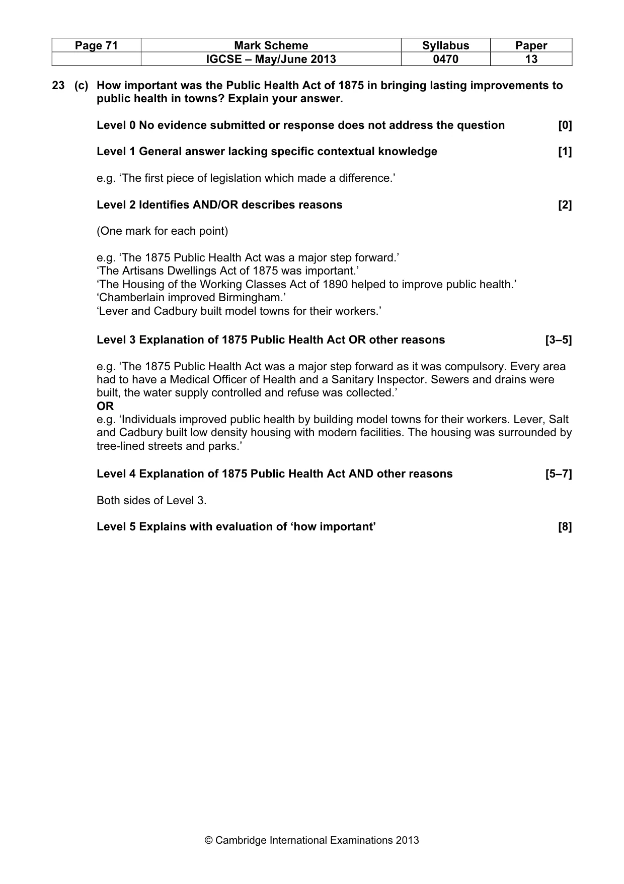 Mark scheme, page 71 of 77