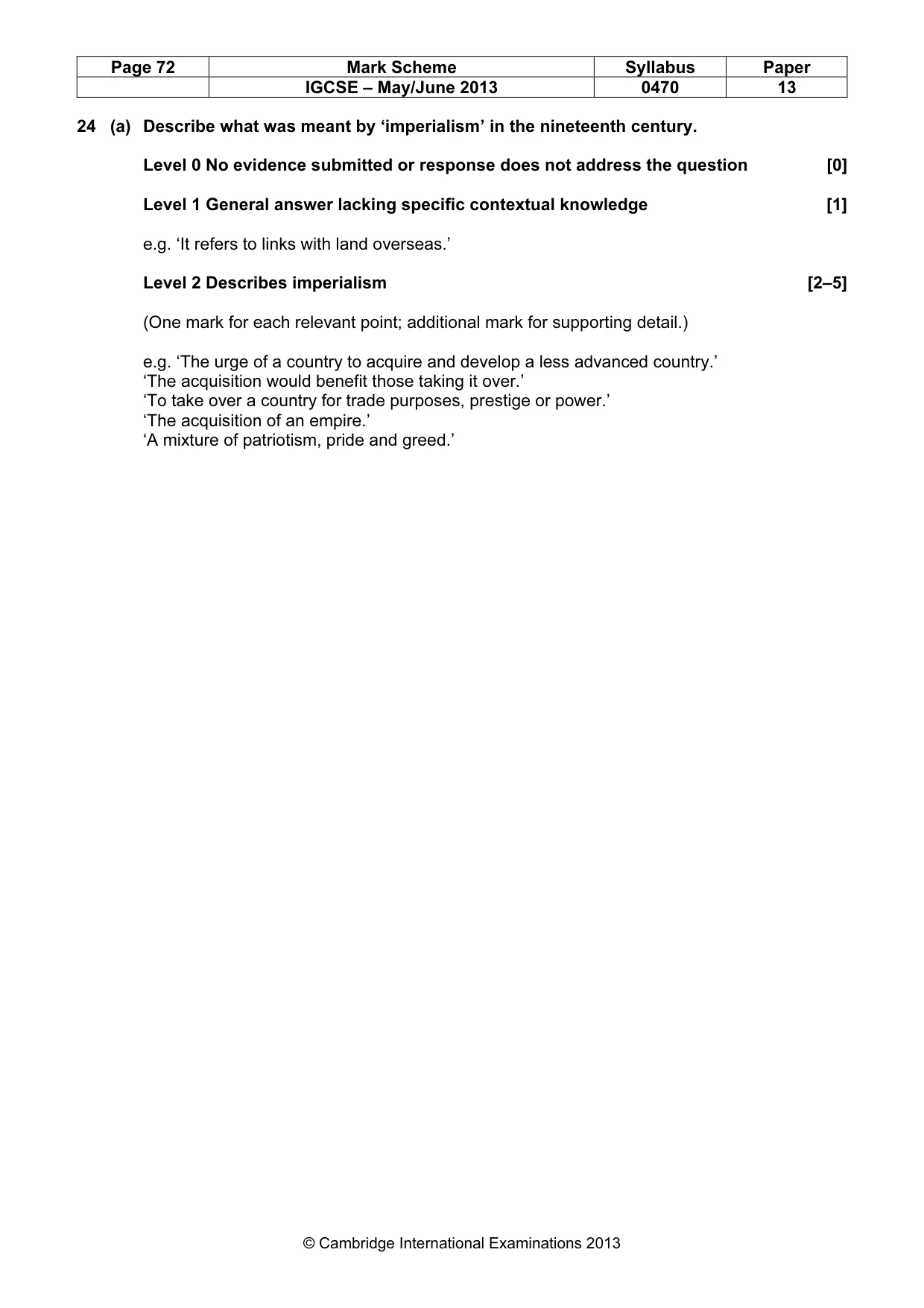 Mark scheme, page 72 of 77