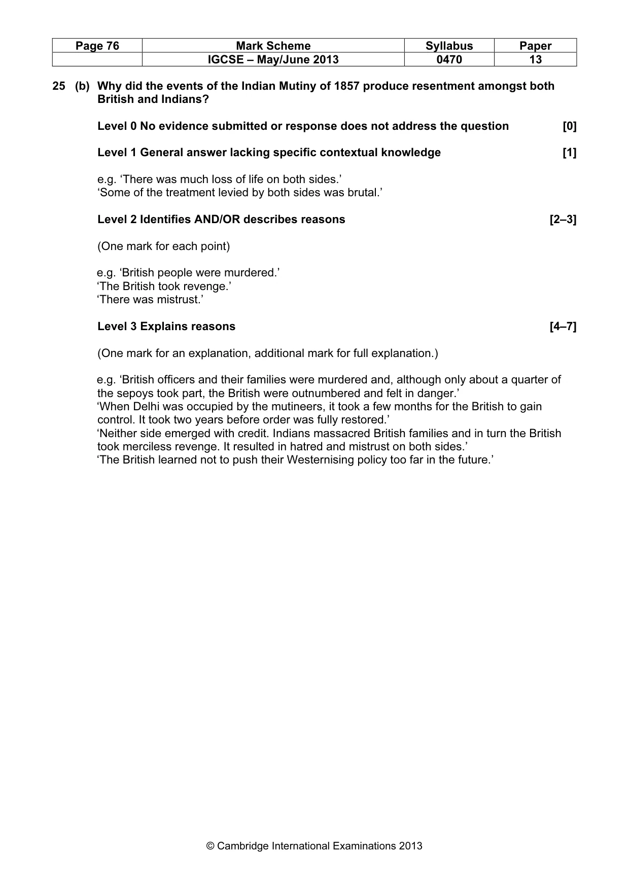 Mark scheme, page 76 of 77