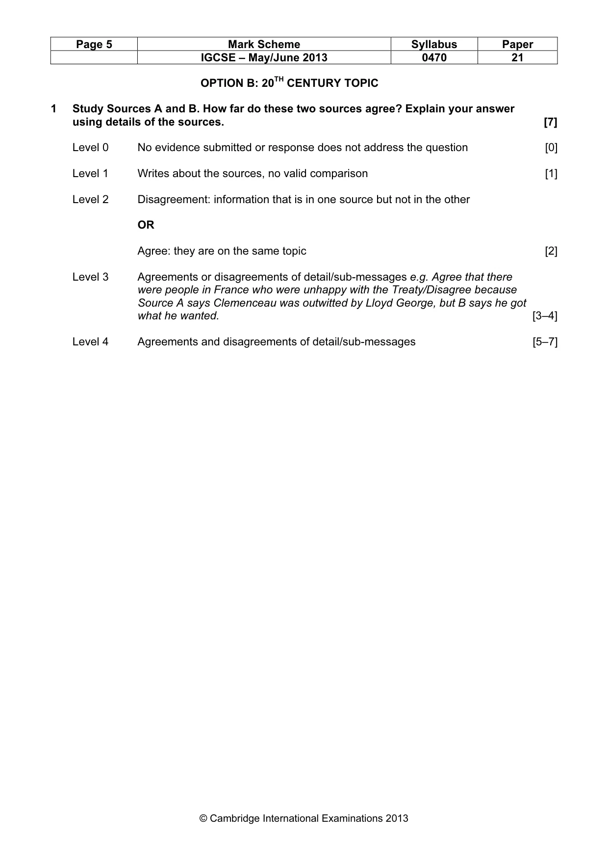 Mark scheme, page 5 of 10