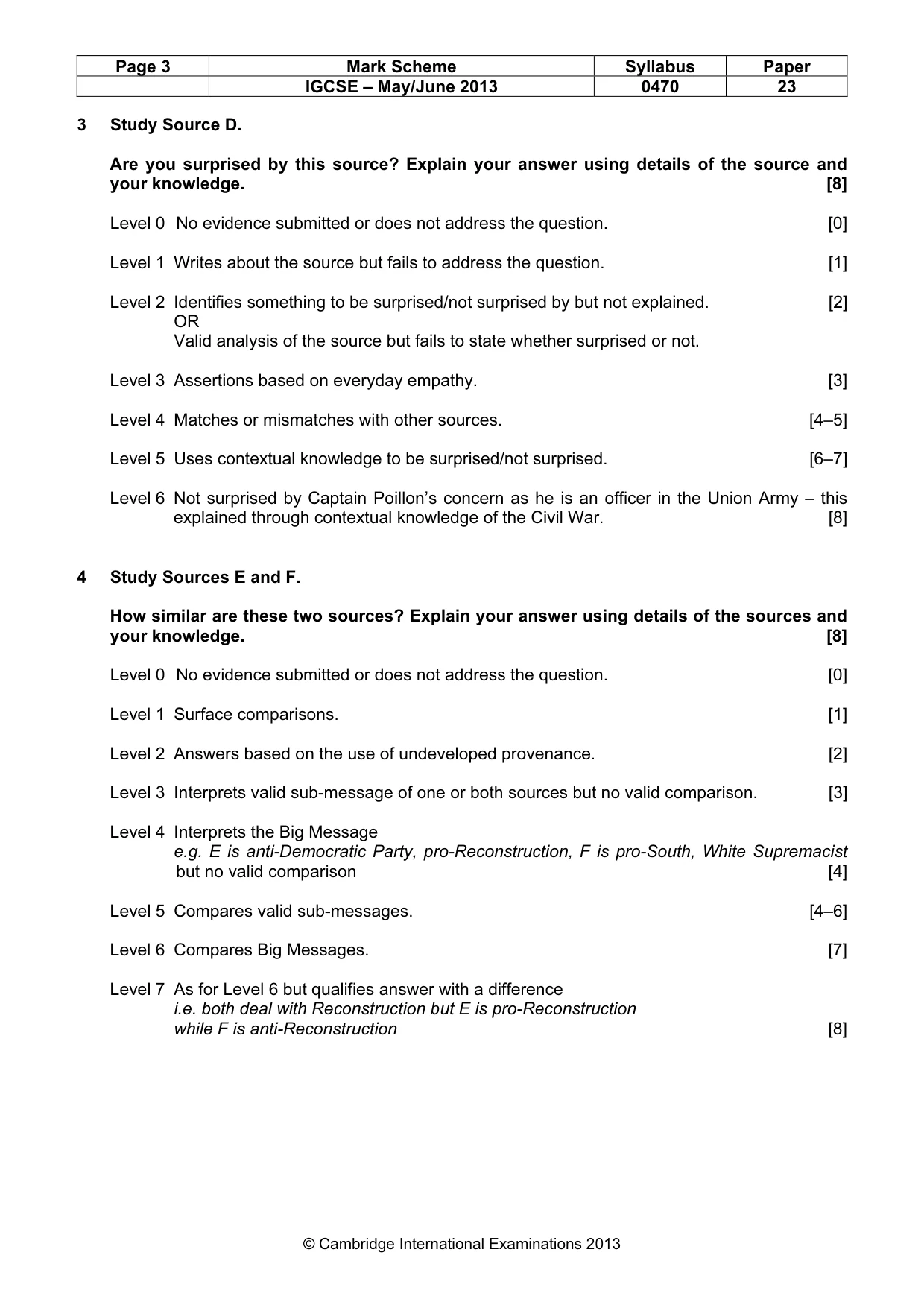 Mark scheme, page 3 of 7