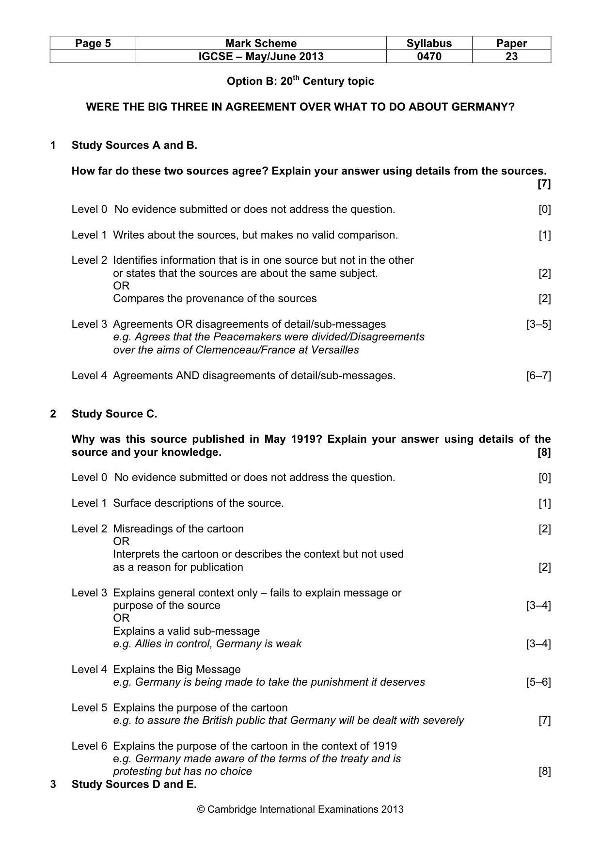 Mark scheme, page 5 of 7