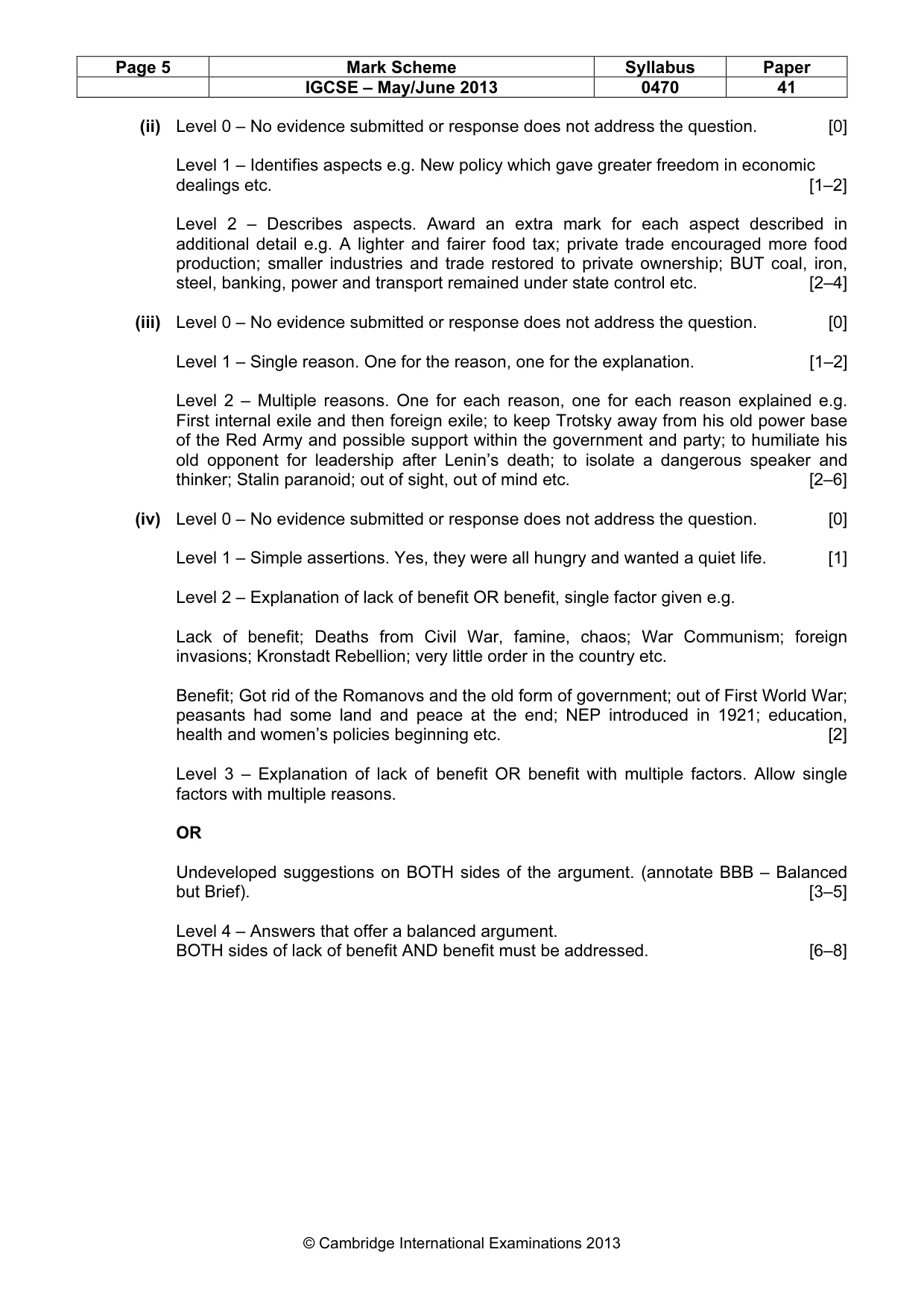 Mark scheme, page 5 of 17
