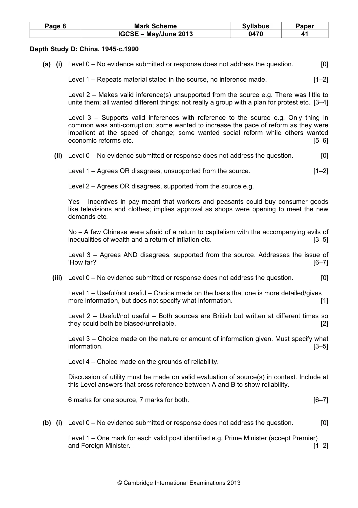 Mark scheme, page 8 of 17
