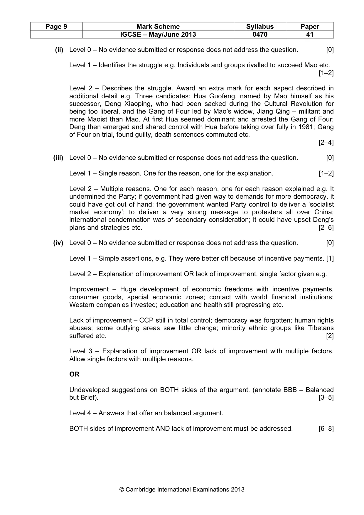 Mark scheme, page 9 of 17