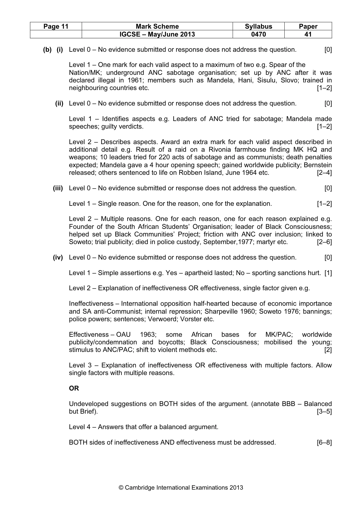 Mark scheme, page 11 of 17