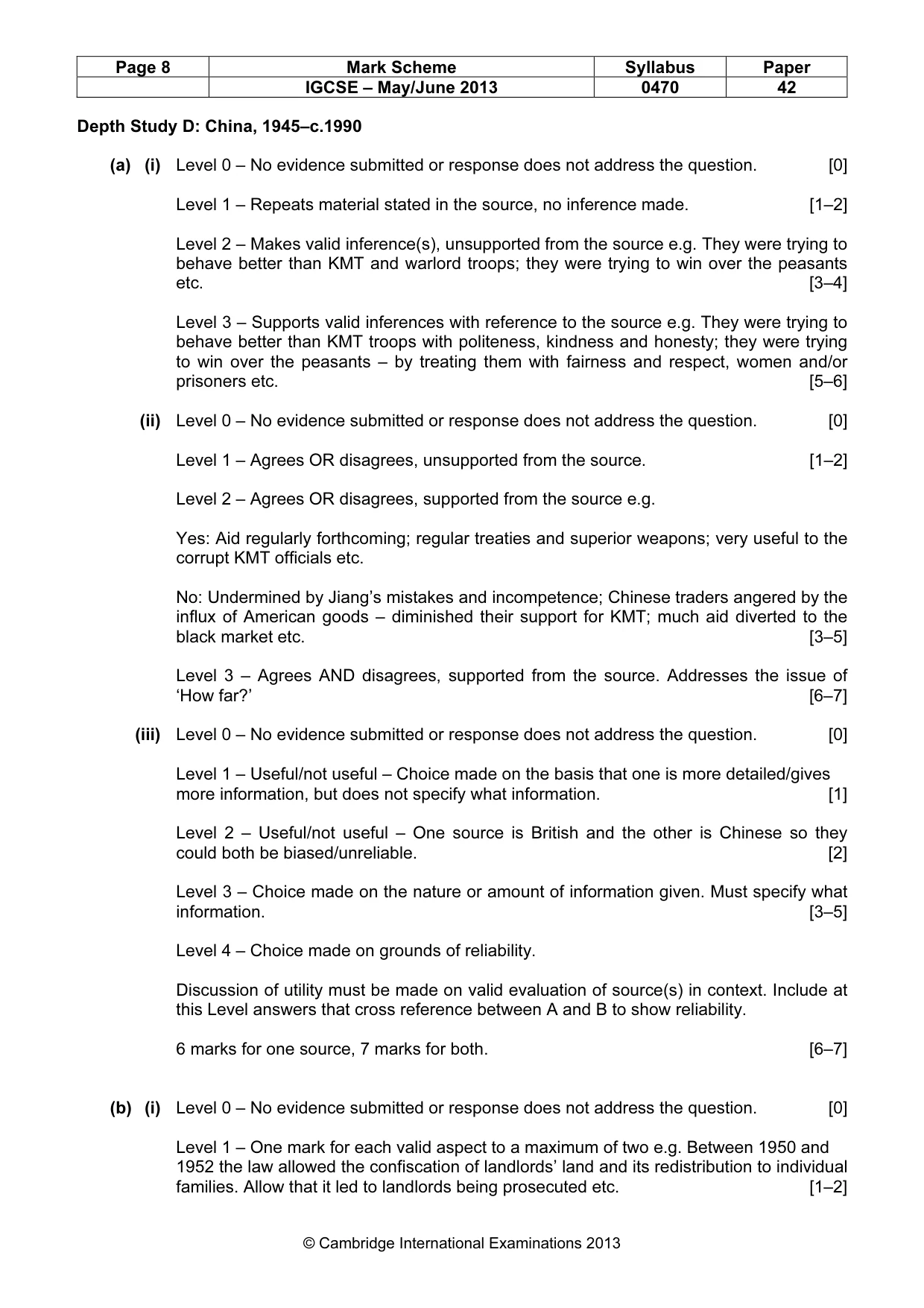 Mark scheme, page 8 of 18