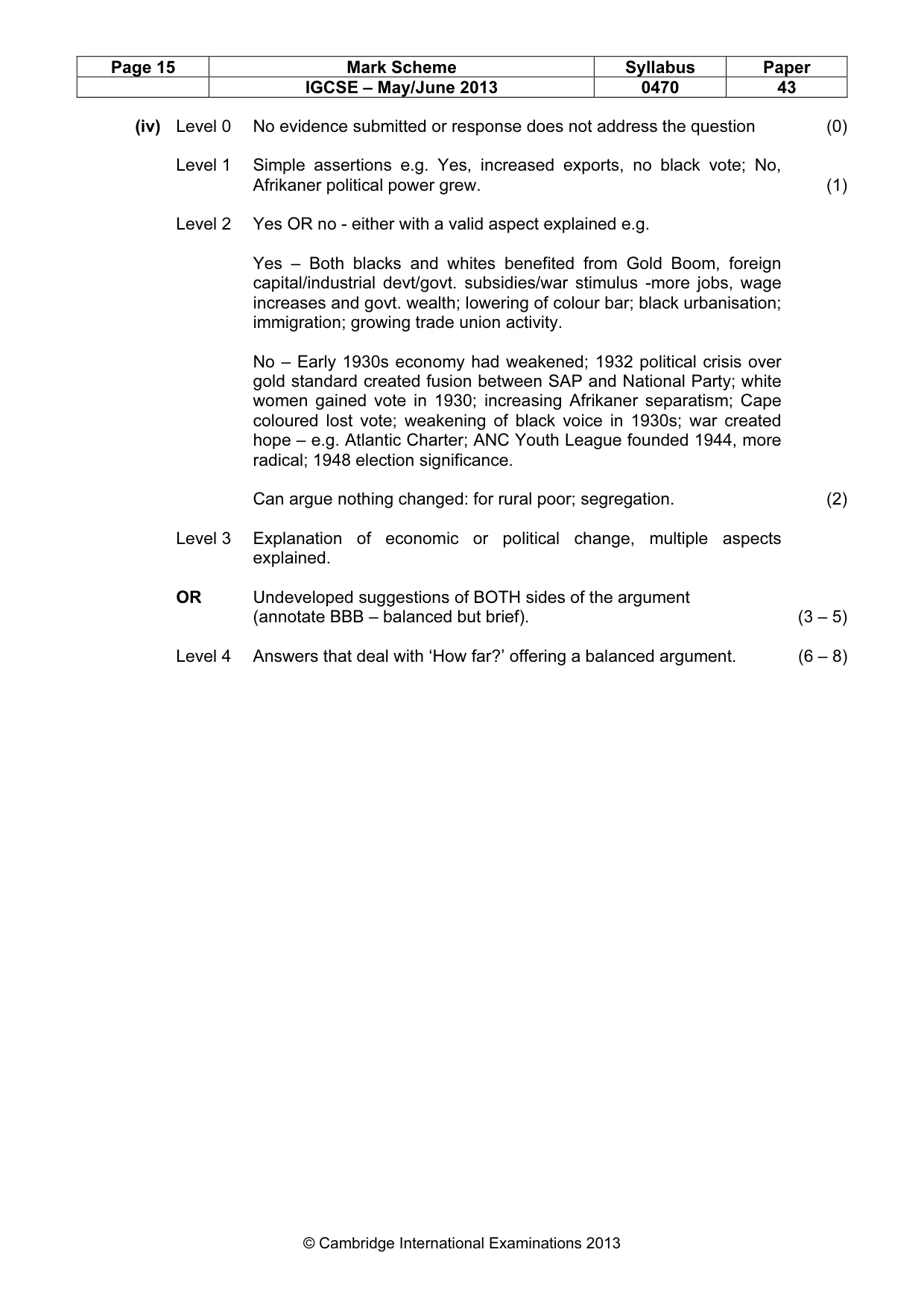 Mark scheme, page 15 of 22