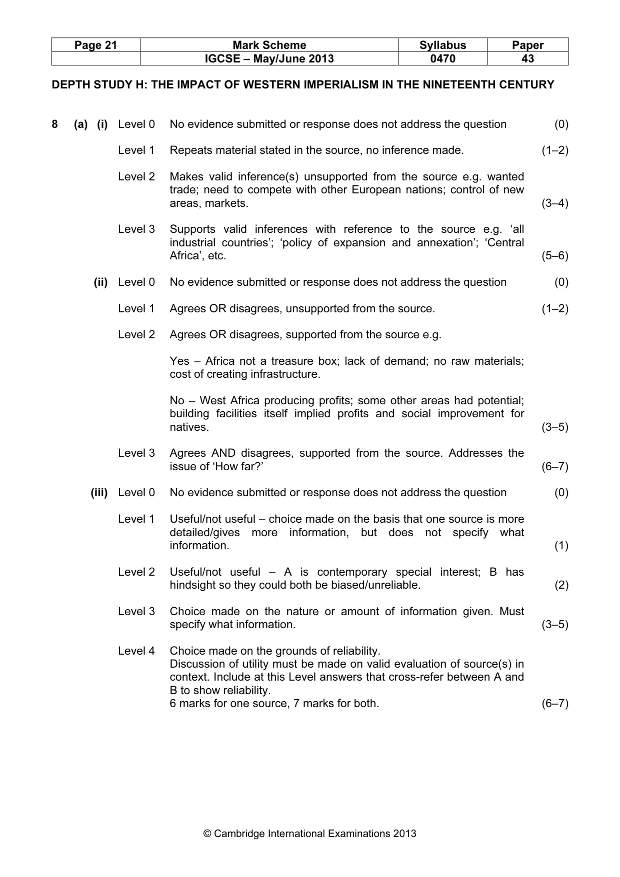 Mark scheme, page 21 of 22