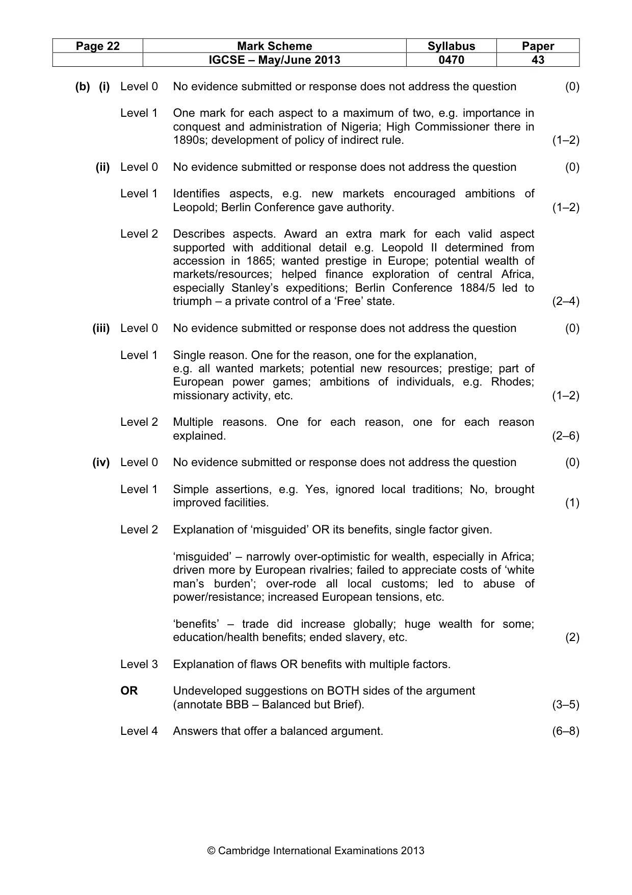 Mark scheme, page 22 of 22