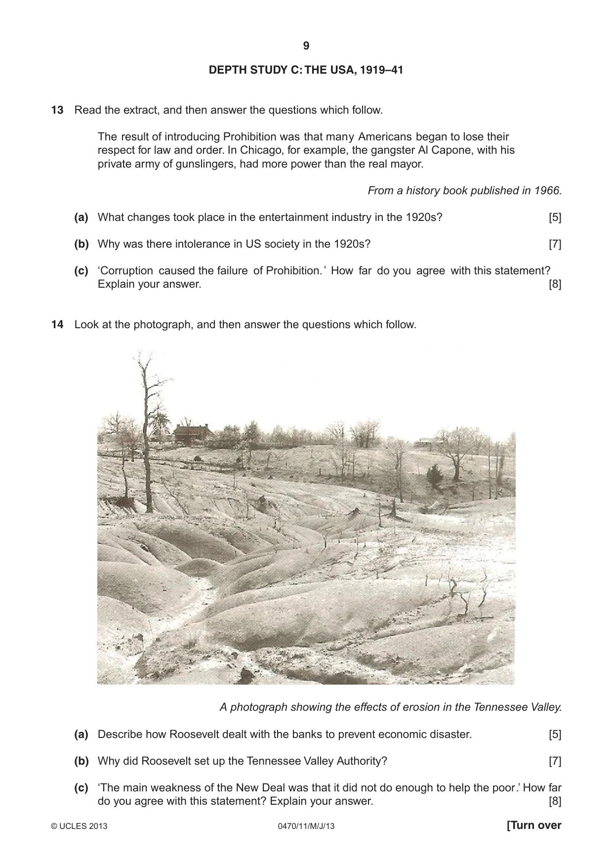 Cambridge IGCSE History 0470 2013 May/June Paper 1 · Variant 1 question paper, page 9 of 20