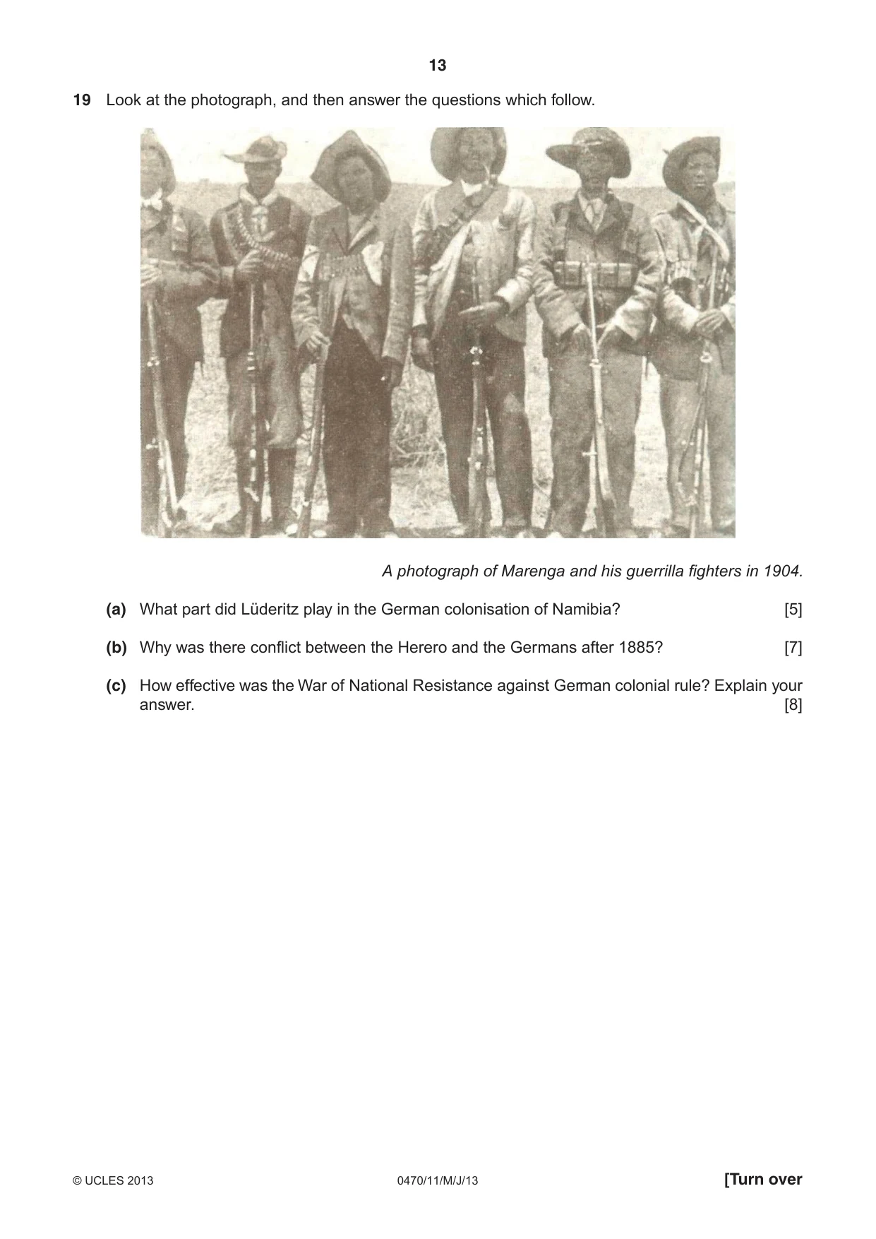 Cambridge IGCSE History 0470 2013 May/June Paper 1 · Variant 1 question paper, page 13 of 20