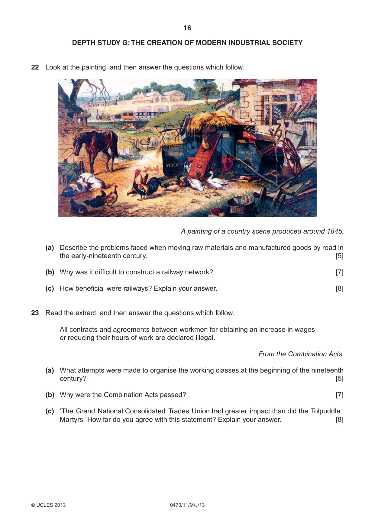 Cambridge IGCSE History 0470 2013 May/June Paper 1 · Variant 1 question paper, page 16 of 20