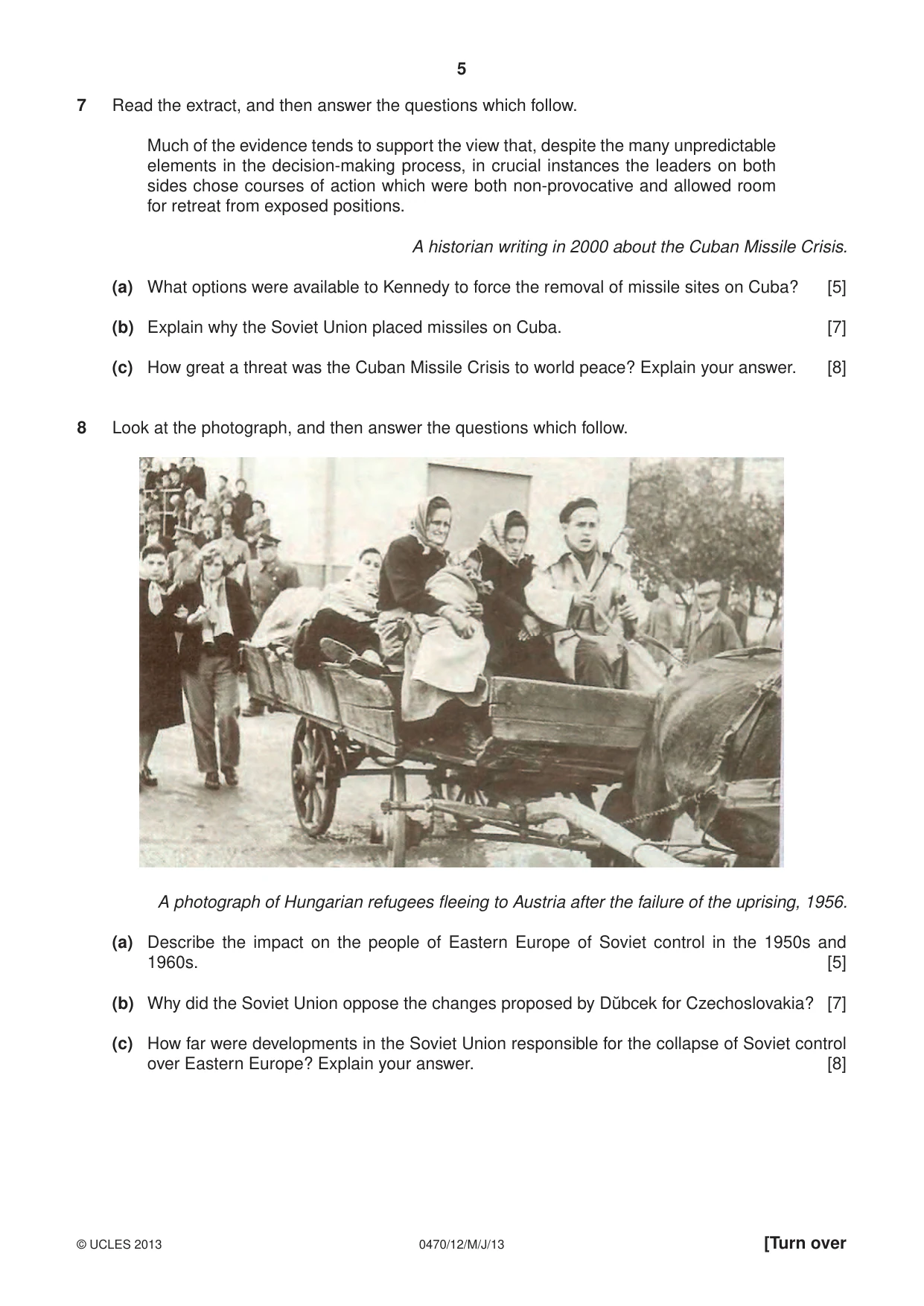 Cambridge IGCSE History 0470 2013 May/June Paper 1 · Variant 2 question paper, page 5 of 16
