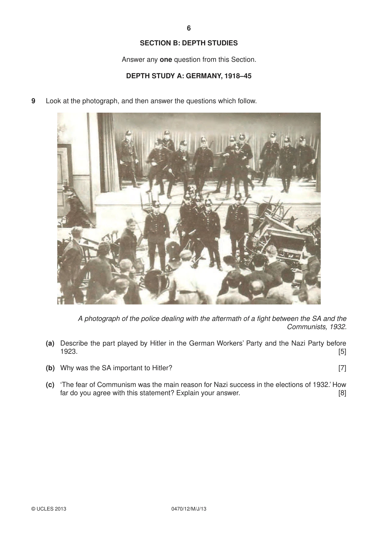 Cambridge IGCSE History 0470 2013 May/June Paper 1 · Variant 2 question paper, page 6 of 16