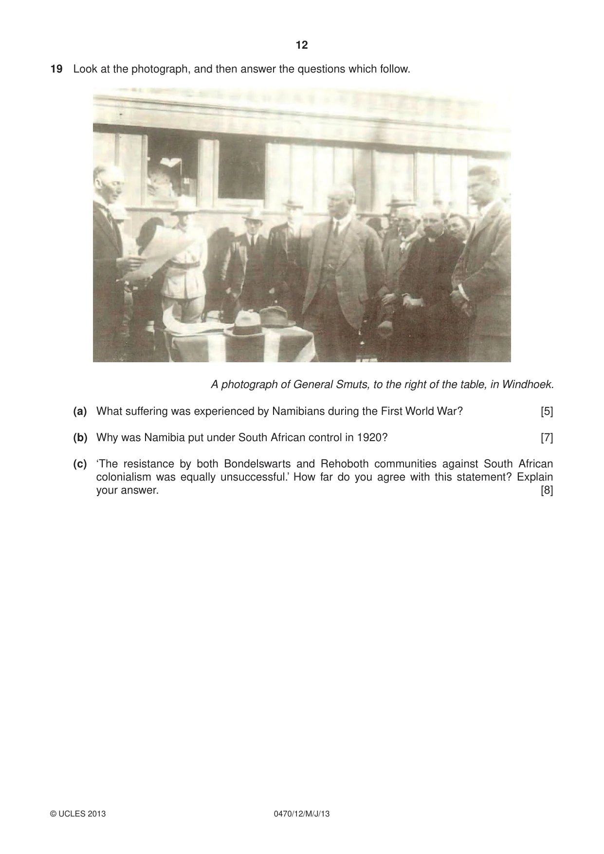 Cambridge IGCSE History 0470 2013 May/June Paper 1 · Variant 2 question paper, page 12 of 16
